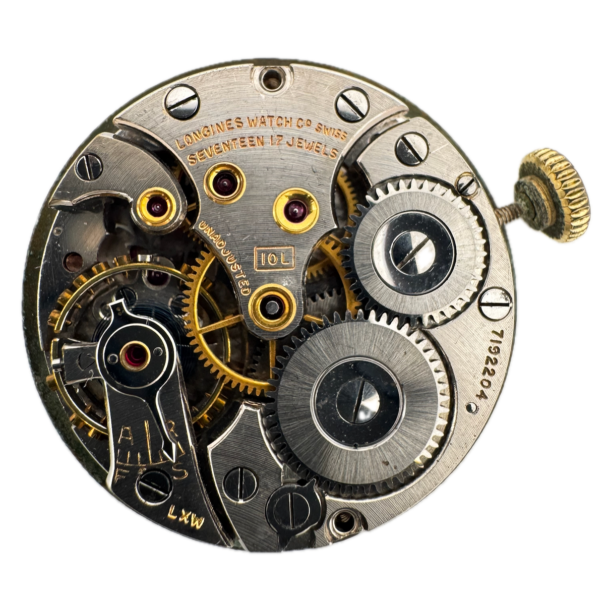 Vintage 23mm 1946 Longines 10L Mechanical Wristwatch Movement 17 Jewels Swiss