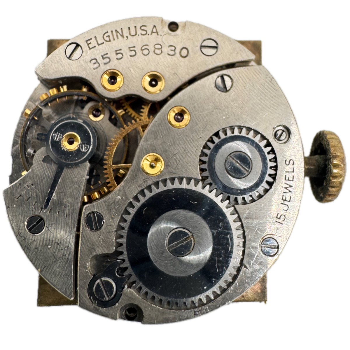 Vintage Elgin Art Deco Rectangular Mechanical Men's Wristwatch Movement 519 USA