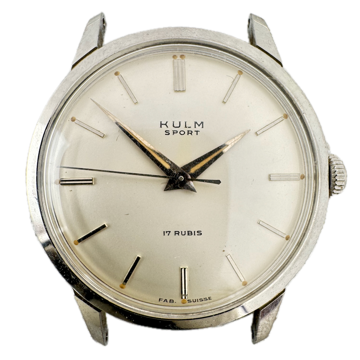 Vintage 34mm Kulm Sport Men's Mechanical Wristwatch AS 1507 Swiss Steel