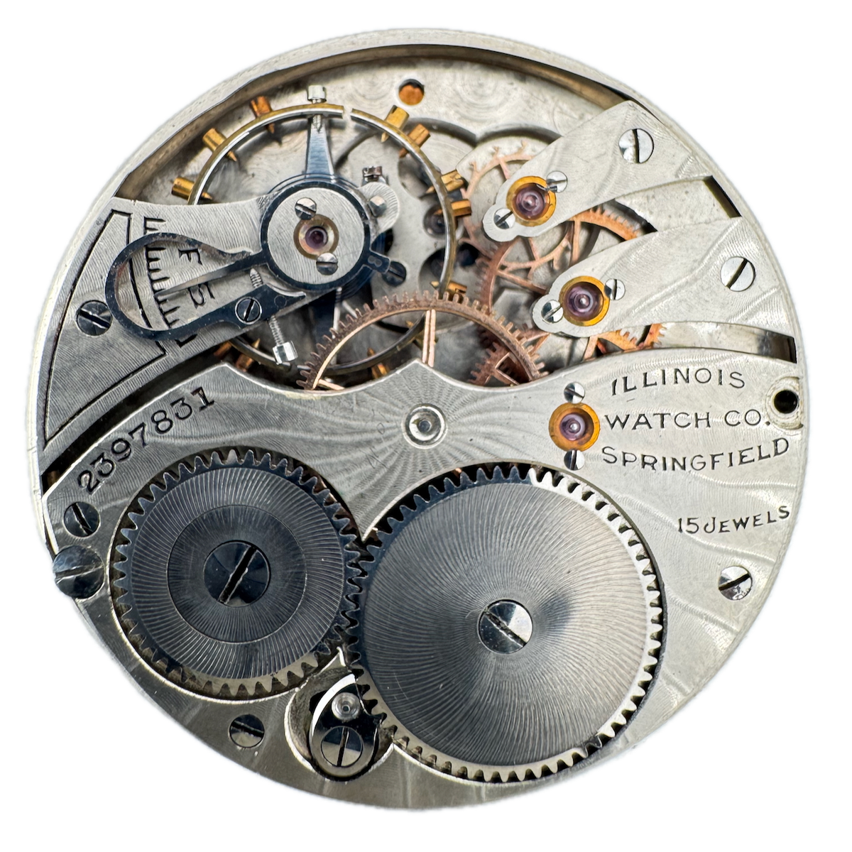 Antique 12s 1912 Illinois 15j Mechanical Pocket Watch Movement 228 USA