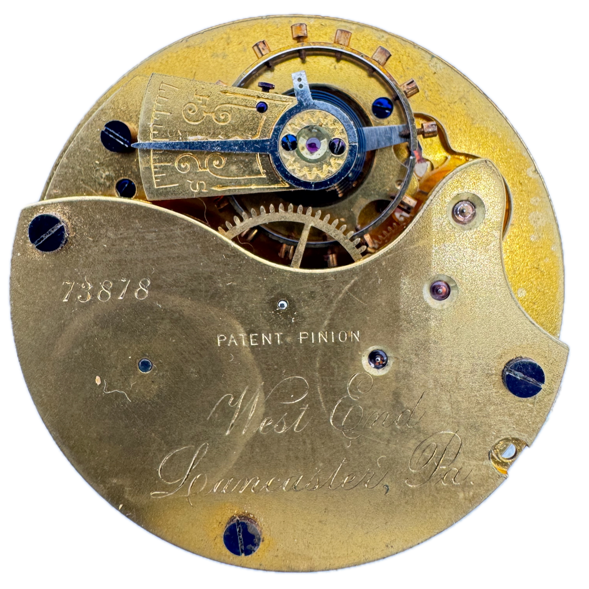 Antique 18s 1882 Lancaster 10 Jewel Hunter Pocket Watch Movement West End USA