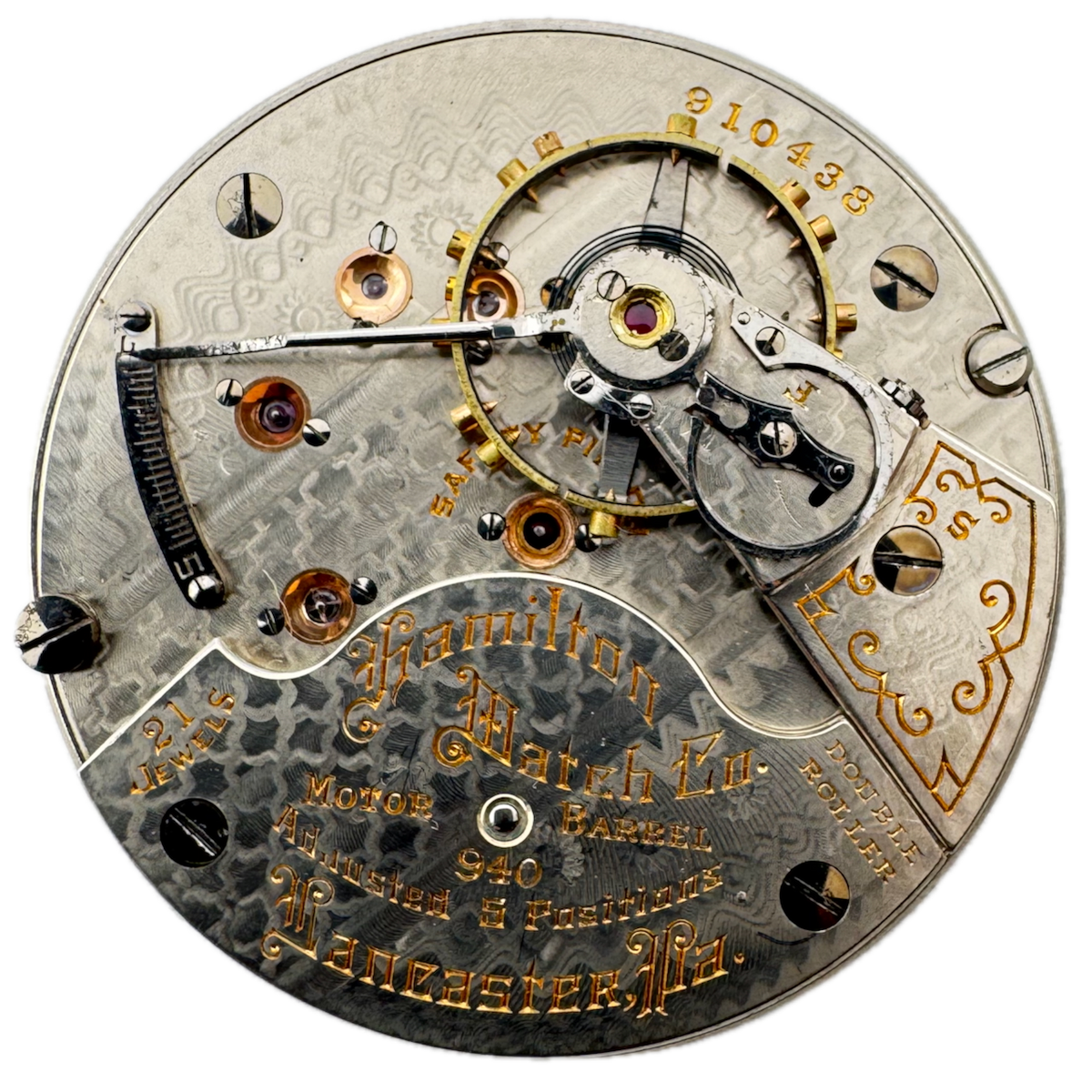 Antique 18s 1911 Hamilton 21j Mechanical Railroad Pocket Watch Movement 940 USA