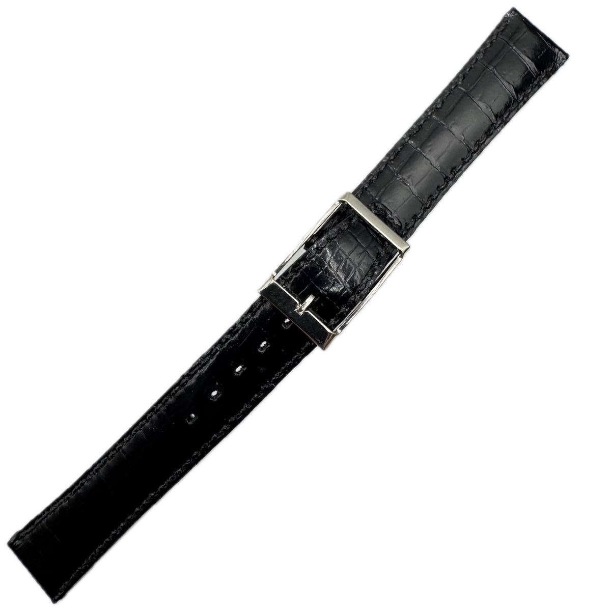 Vintage 17mm HiFi Men's Wristwatch Band Faux Leather & ChromeAccutron France
