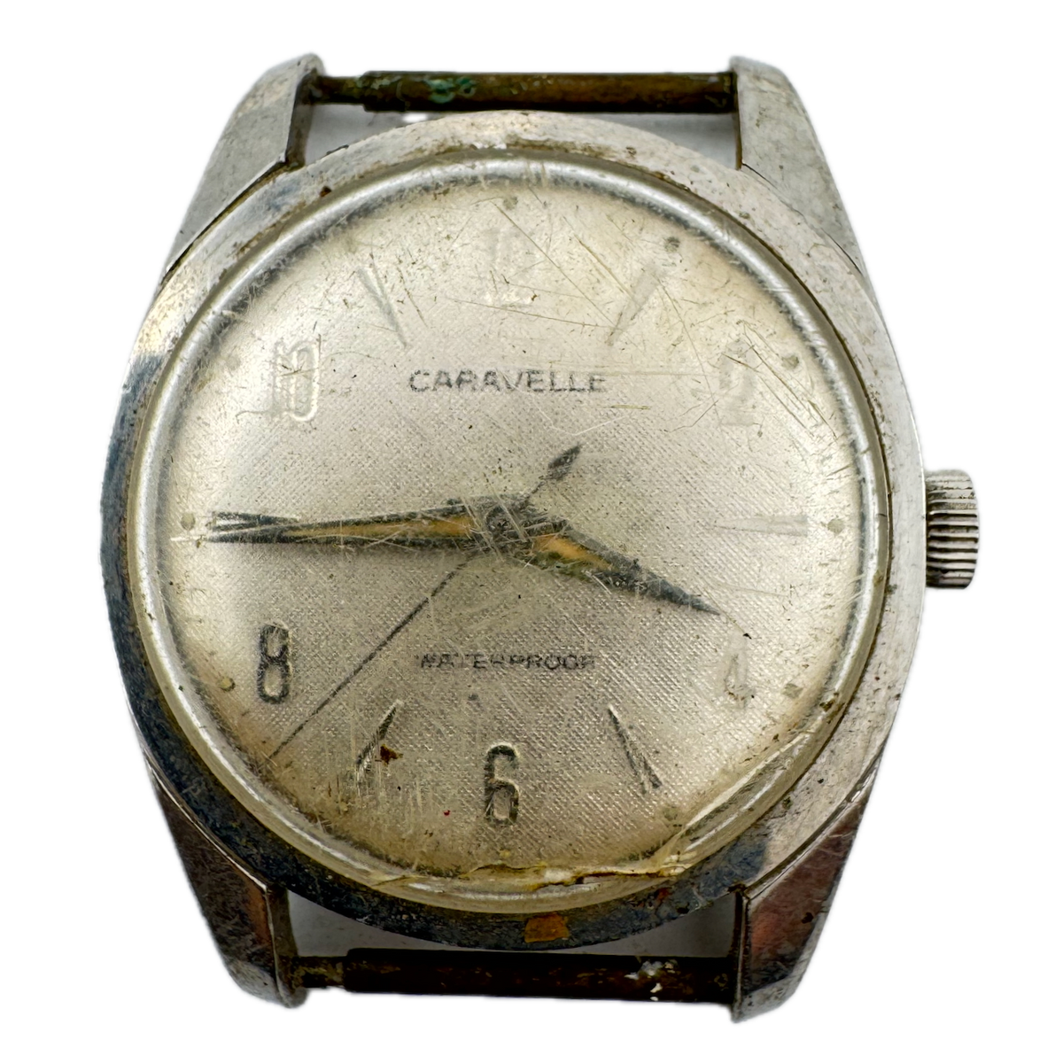 Vintage 1966 Caravelle 619 Linen Men's Mechanical Wristwatch 11 DP Japan Steel