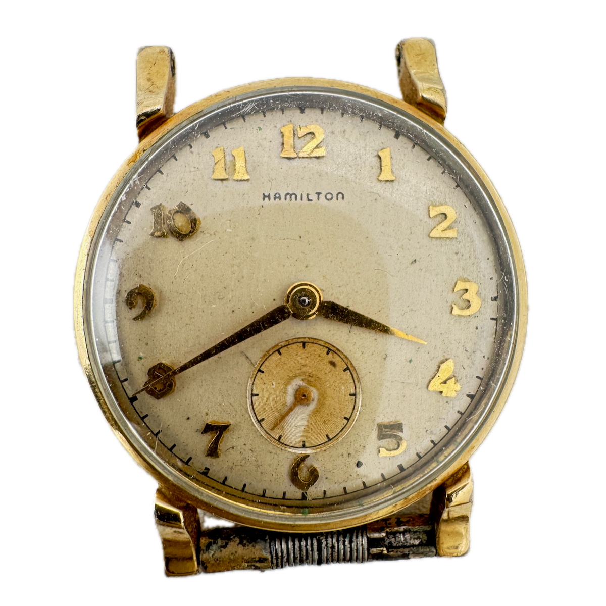 Vintage 30mm Hamilton 17 Jewel Men's Mechanical Wristwatch 747 USA 14k GF