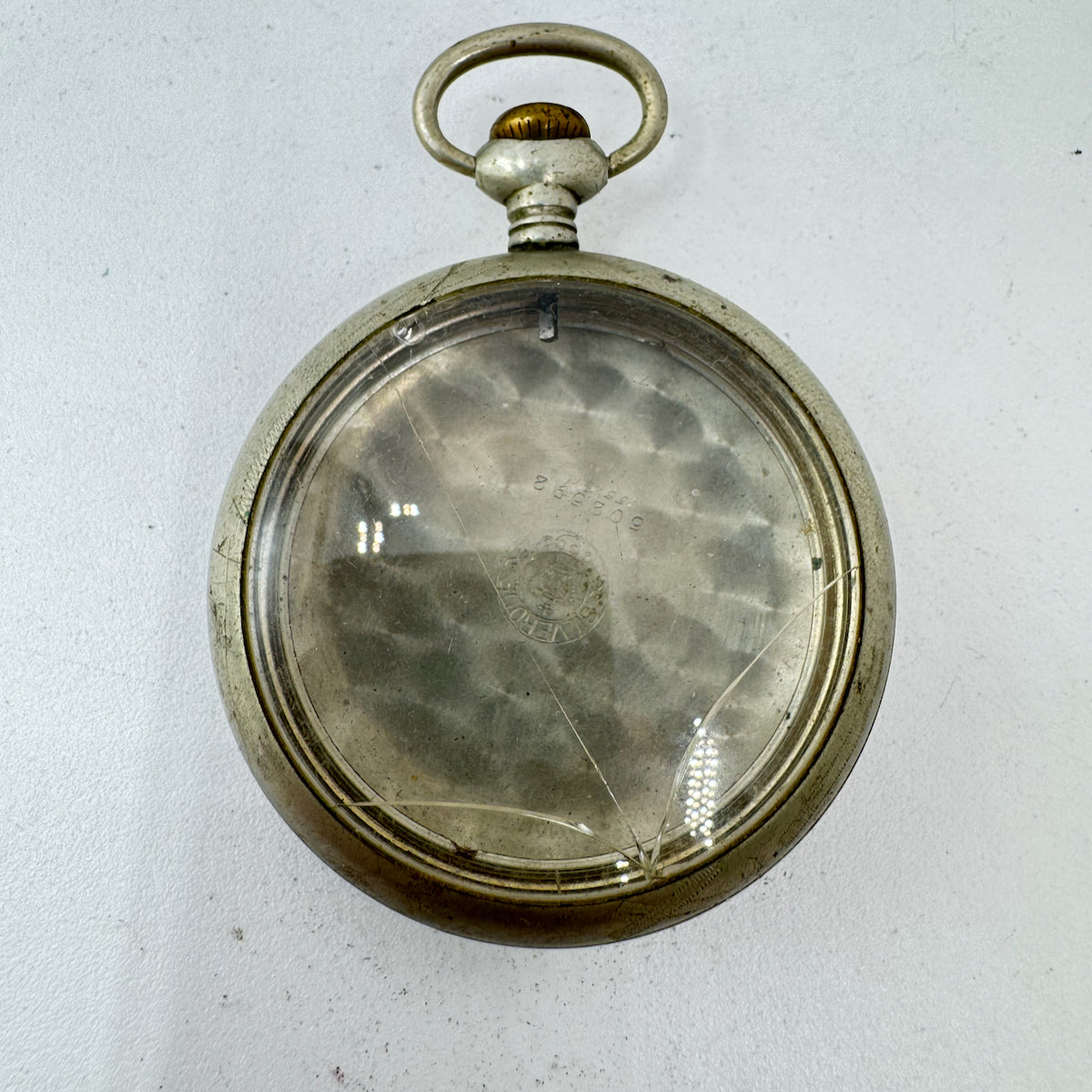 Antique 18 Size Philadelphia Crown Open Face Pocket Watch Case Silverode USA