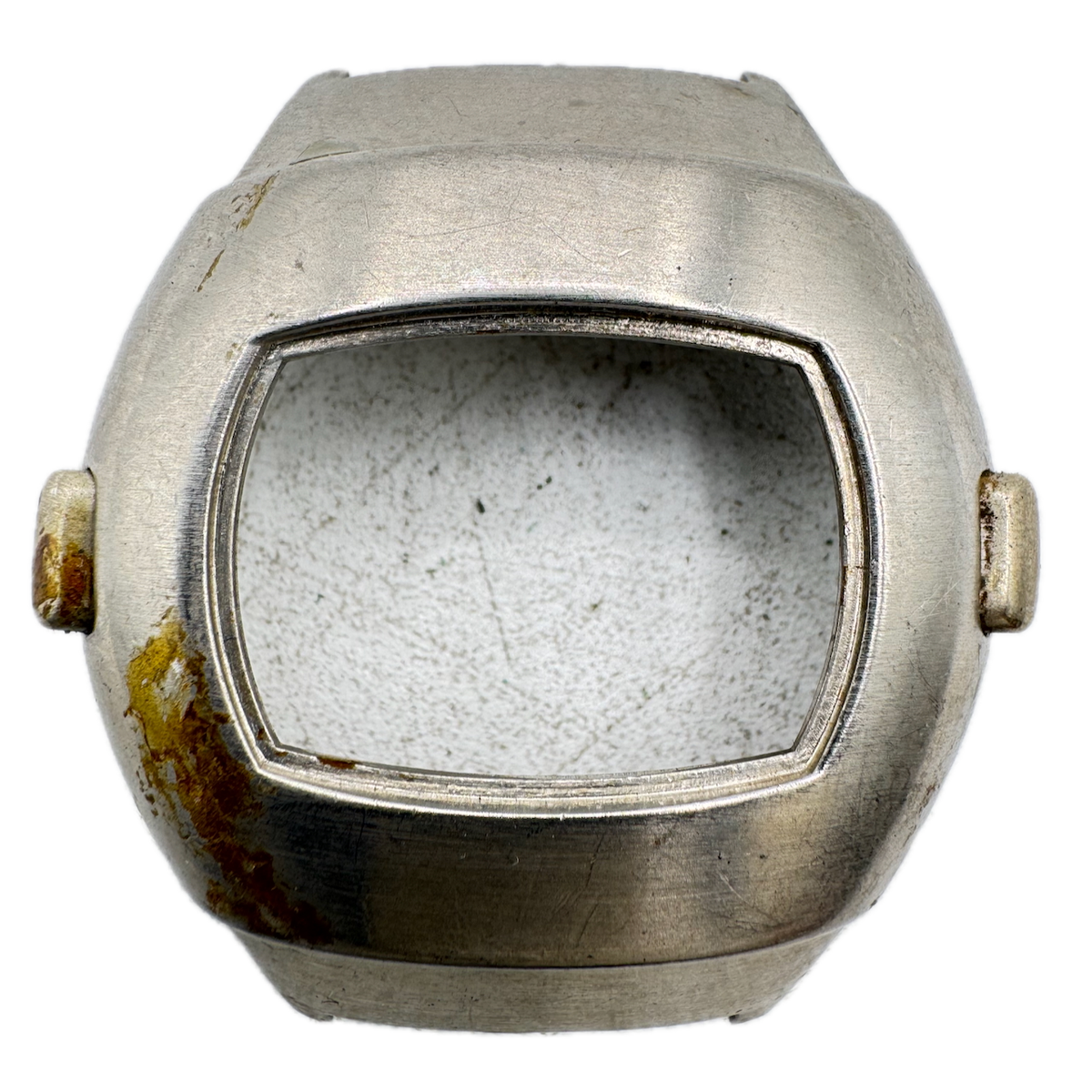 Vintage Pulsar Date Command Bezel Men's Wristwatch Case Stainless Steel Swiss