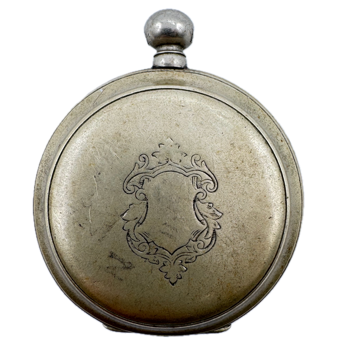 Antique 18s Unbranded Shield Engraving Hunter Pocket Watch Case for Key USA