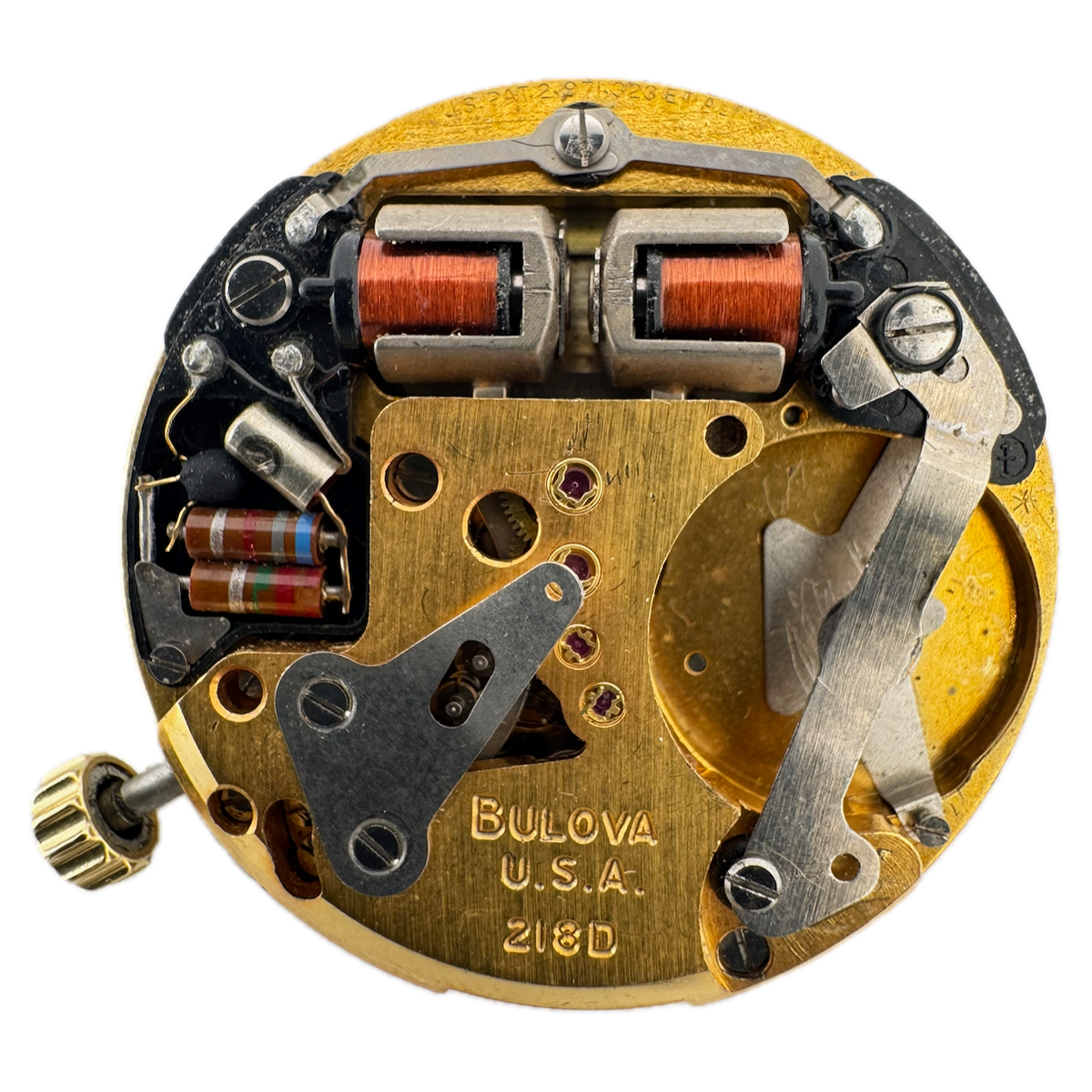 Vintage 29mm 1967 Bulova Accutron Gold Dial Date 218 D 15J Wristwatch Movement