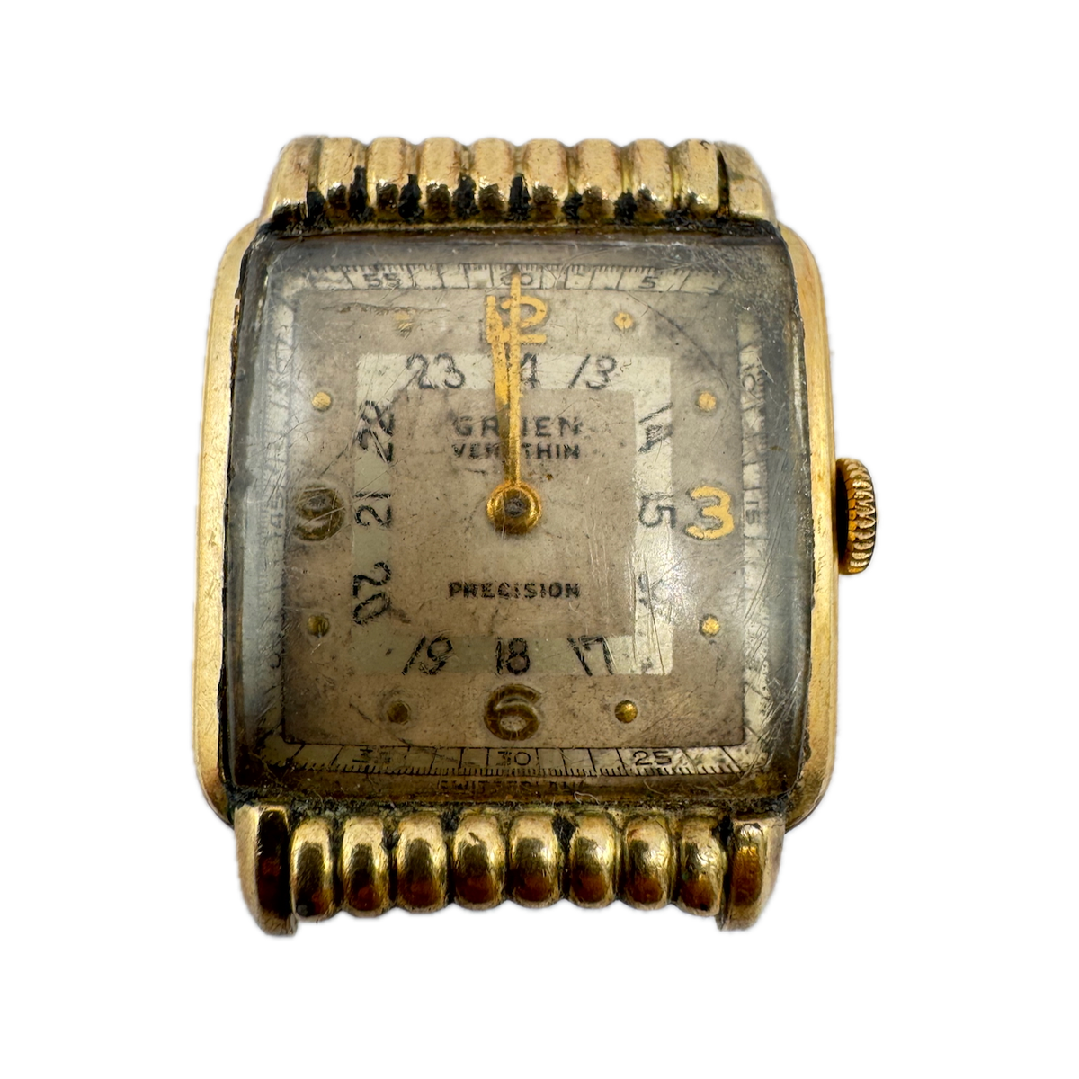 Vintage 25.5mm Gruen Verithin Men's Mechanical Wristwatch 425SS Swiss 10k GF
