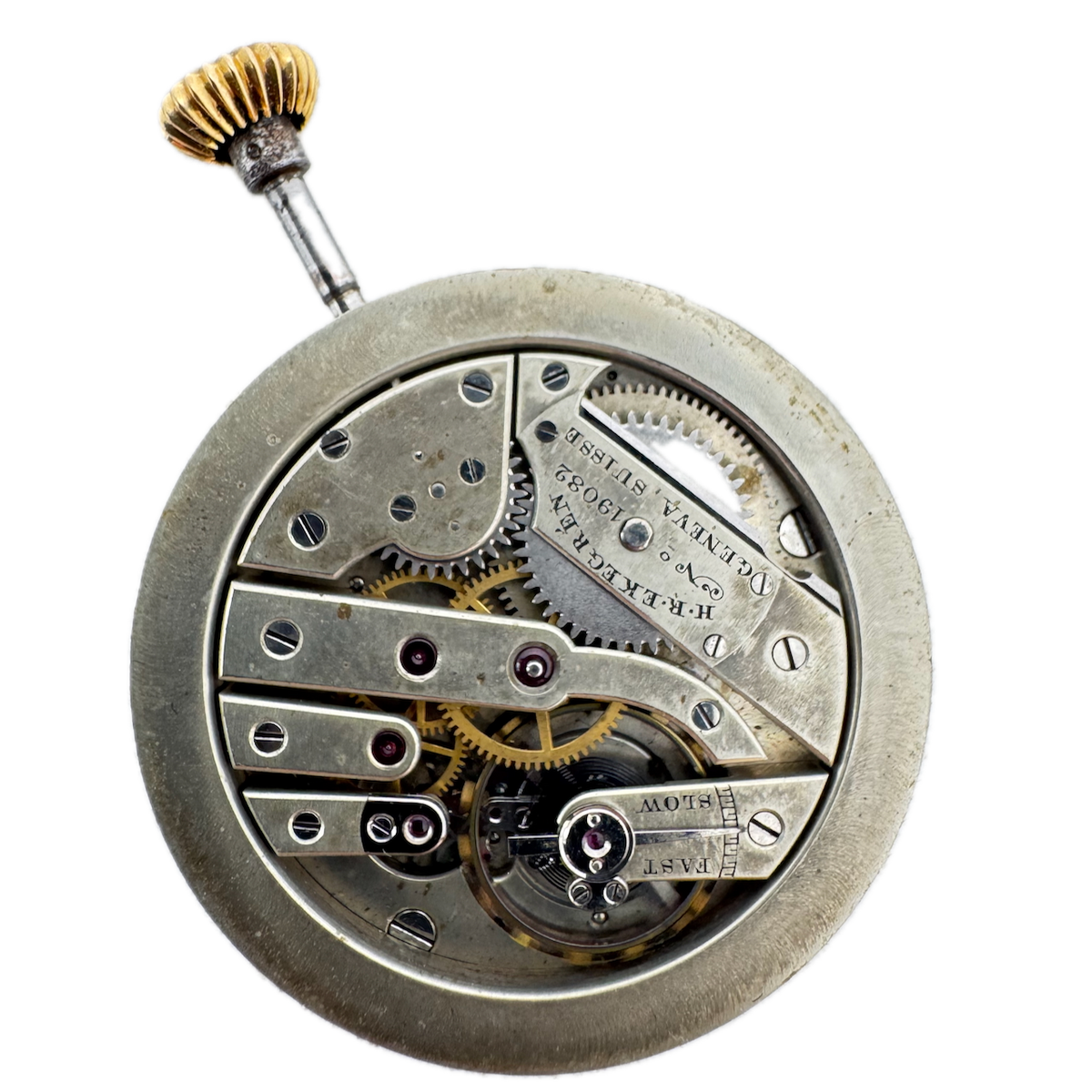 Antique 34.5mm H.R. Ekegren Mechanical Pocket Watch Movement Swiss Running