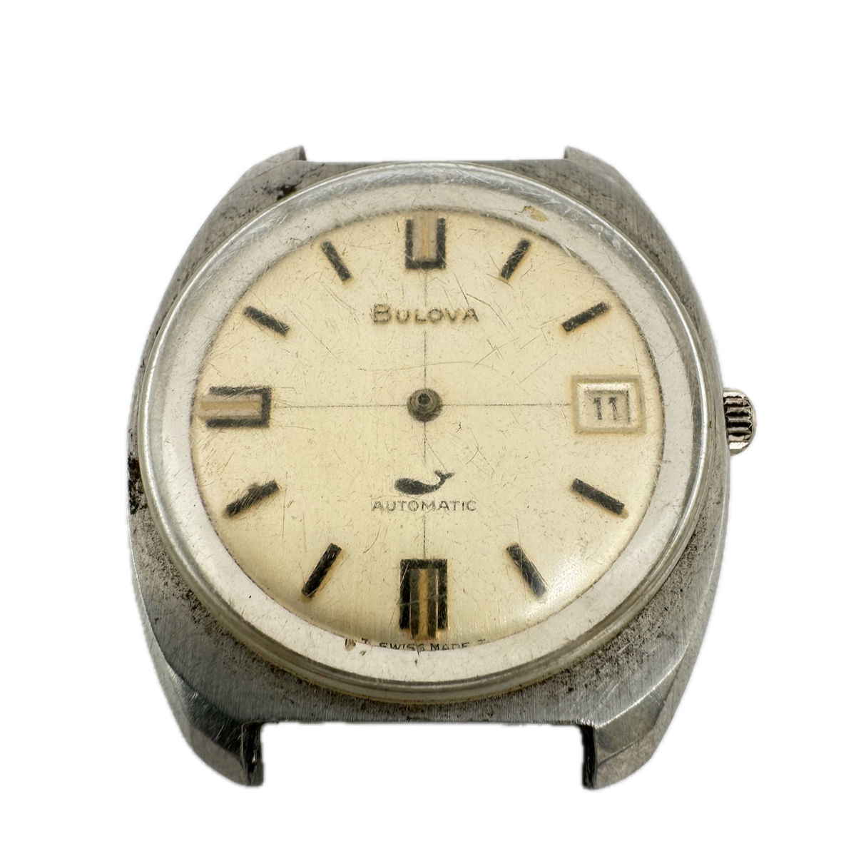 Vintage 34mm 1970 Bulova Crosshair Men's Automatic Wristwatch 11 ANACD Steel