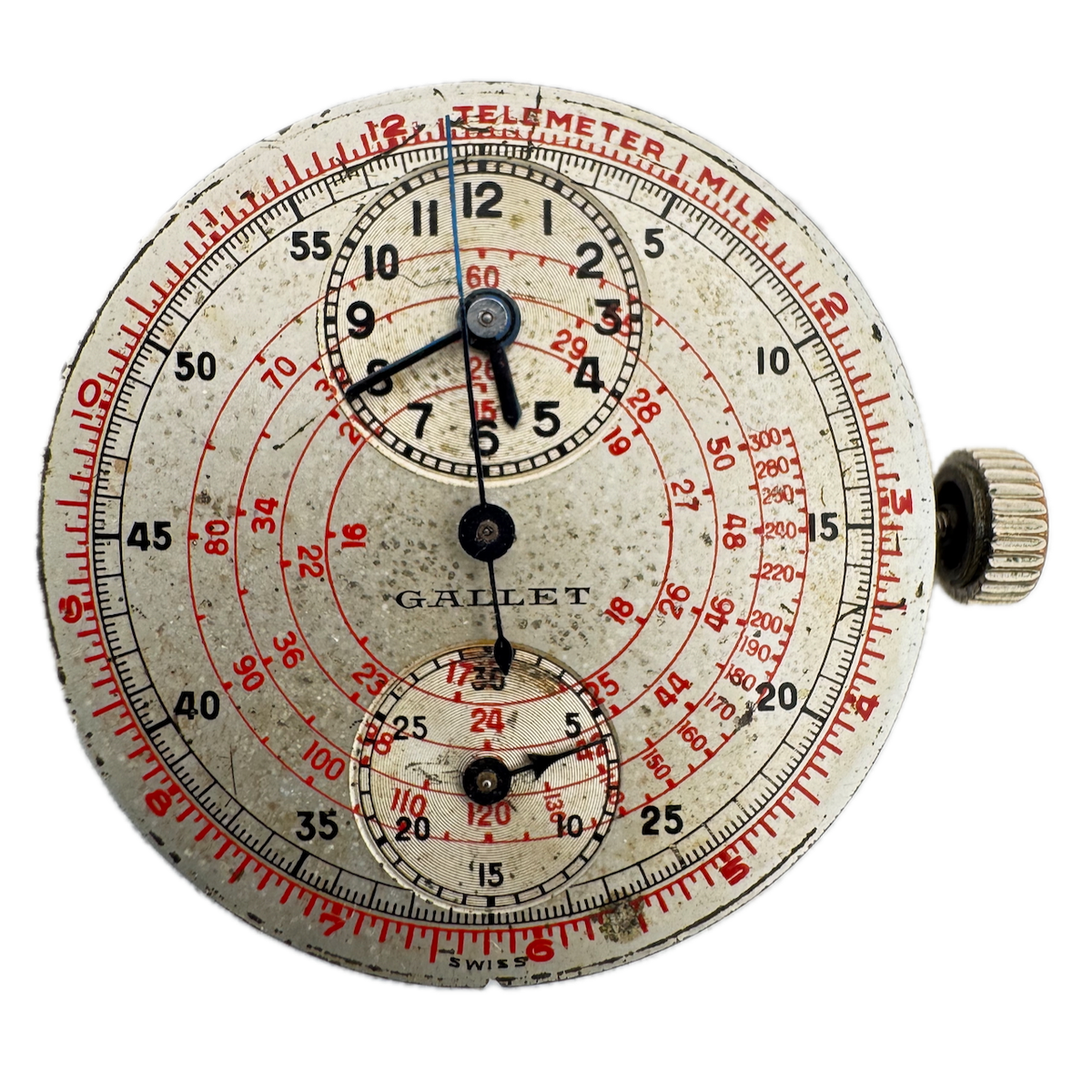 30mm Gallet Regulator Chronograph Men's Wristwatch Movement Venus 140 Swiss