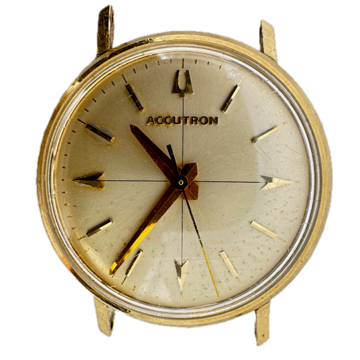 Vintage 34mm Accutron Men's Tuning Fork Wristwatch Swiss 10k GF for Repair