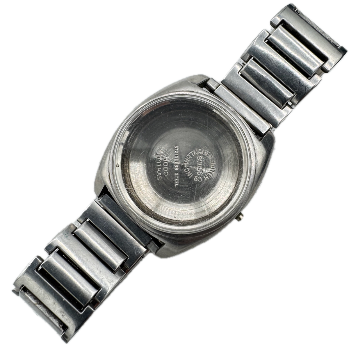 Vintage Wittnauer 5000 D11KAS Men's Wristwatch Case 35mm Stainless Steel Swiss