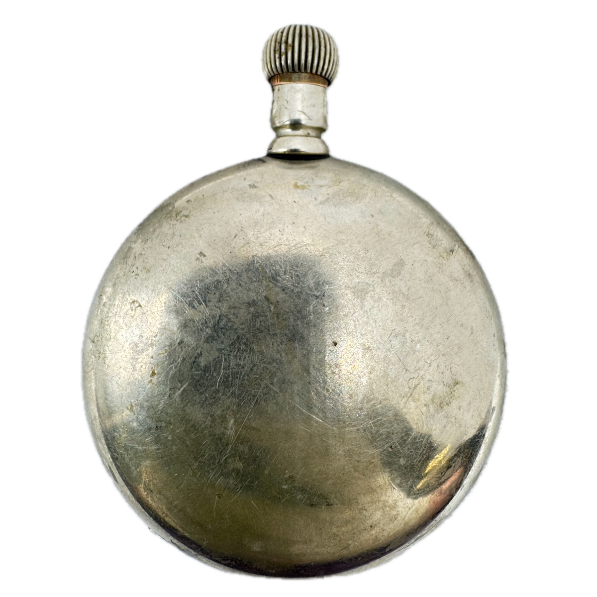 Antique 18s Crescent Coin Edge Open Face Pocket Watch Case Nickel Alloy USA