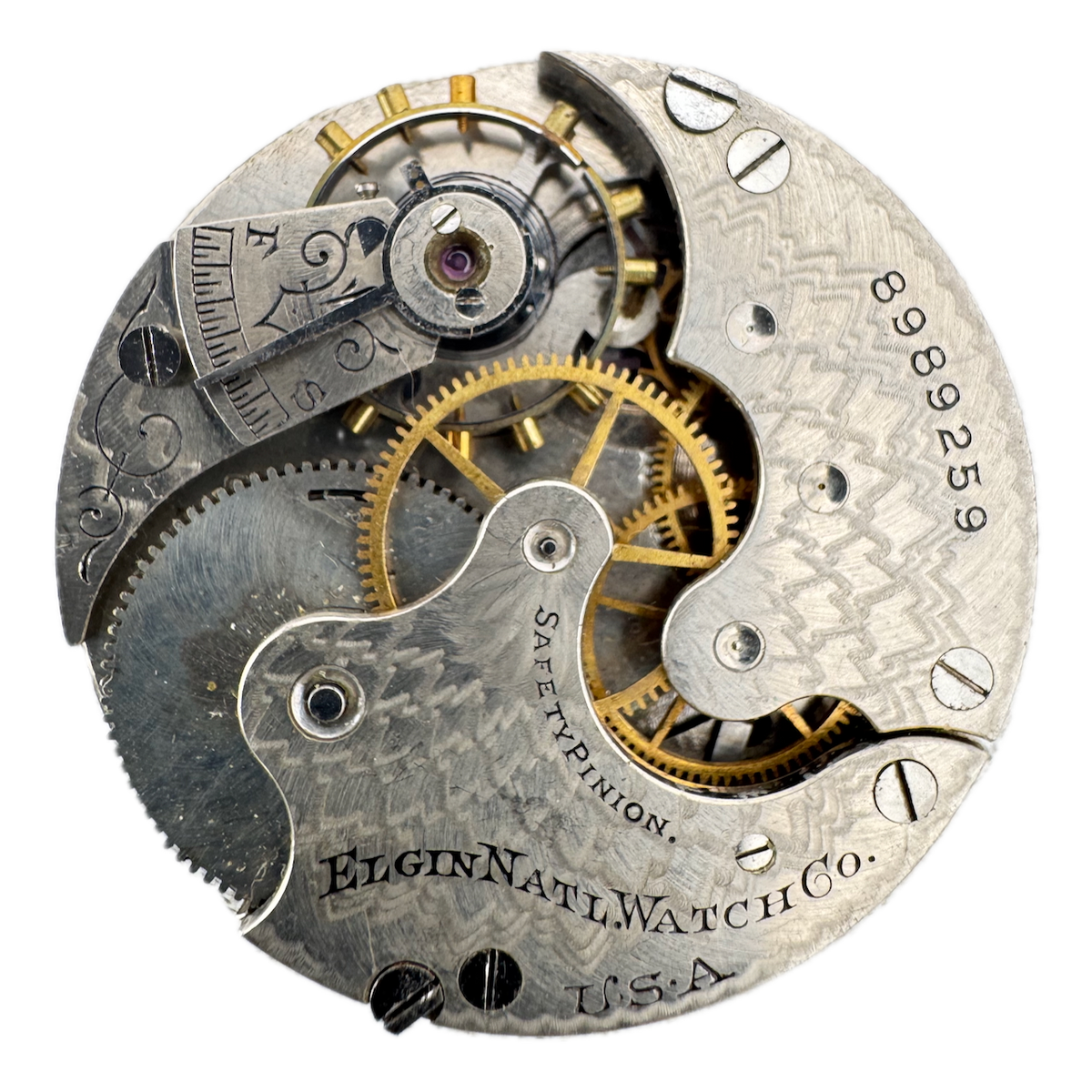 Antique 6s 1900 Elgin 7 Jewel Mechanical Hunter Pocket Watch Movement 206 USA