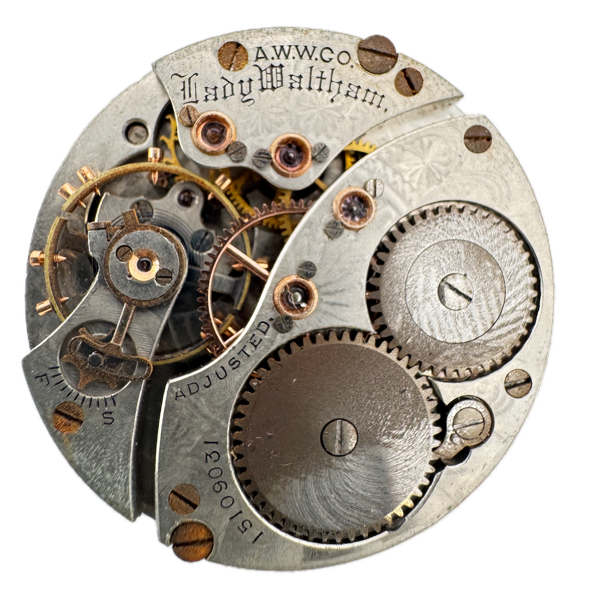 Antique 0s Waltham 16j Mechanical Hunter Pocket Watch Movement Lady Waltham