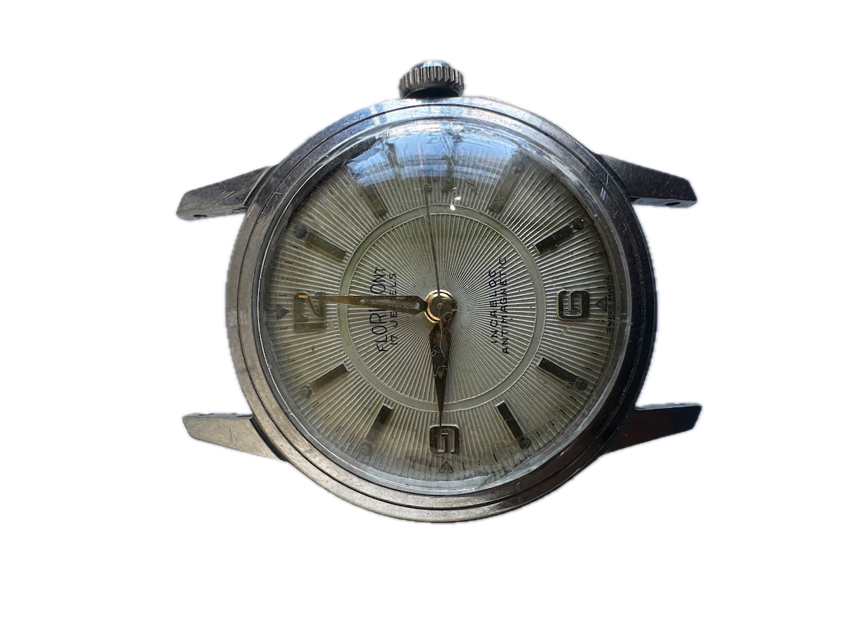 Vintage 31.5mm Florimont Sunburst Dial 17 Jewel Men's Mechanical Wristwatch