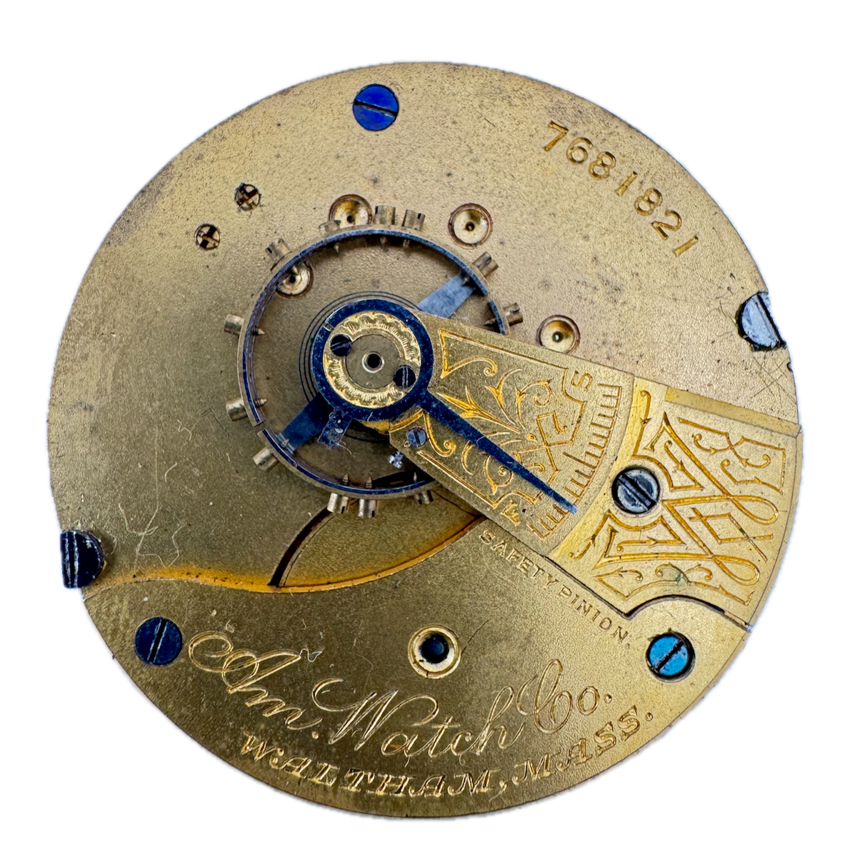 Antique 18s 1896 Waltham 7j Mechanical Hunter Pocket Watch Movement Sterling
