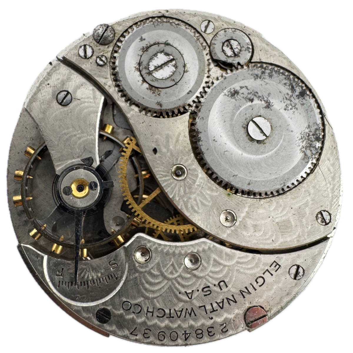 Antique 12s 1921 Elgin 7 Jewel Mechanical Pocket Watch Movement 303 USA