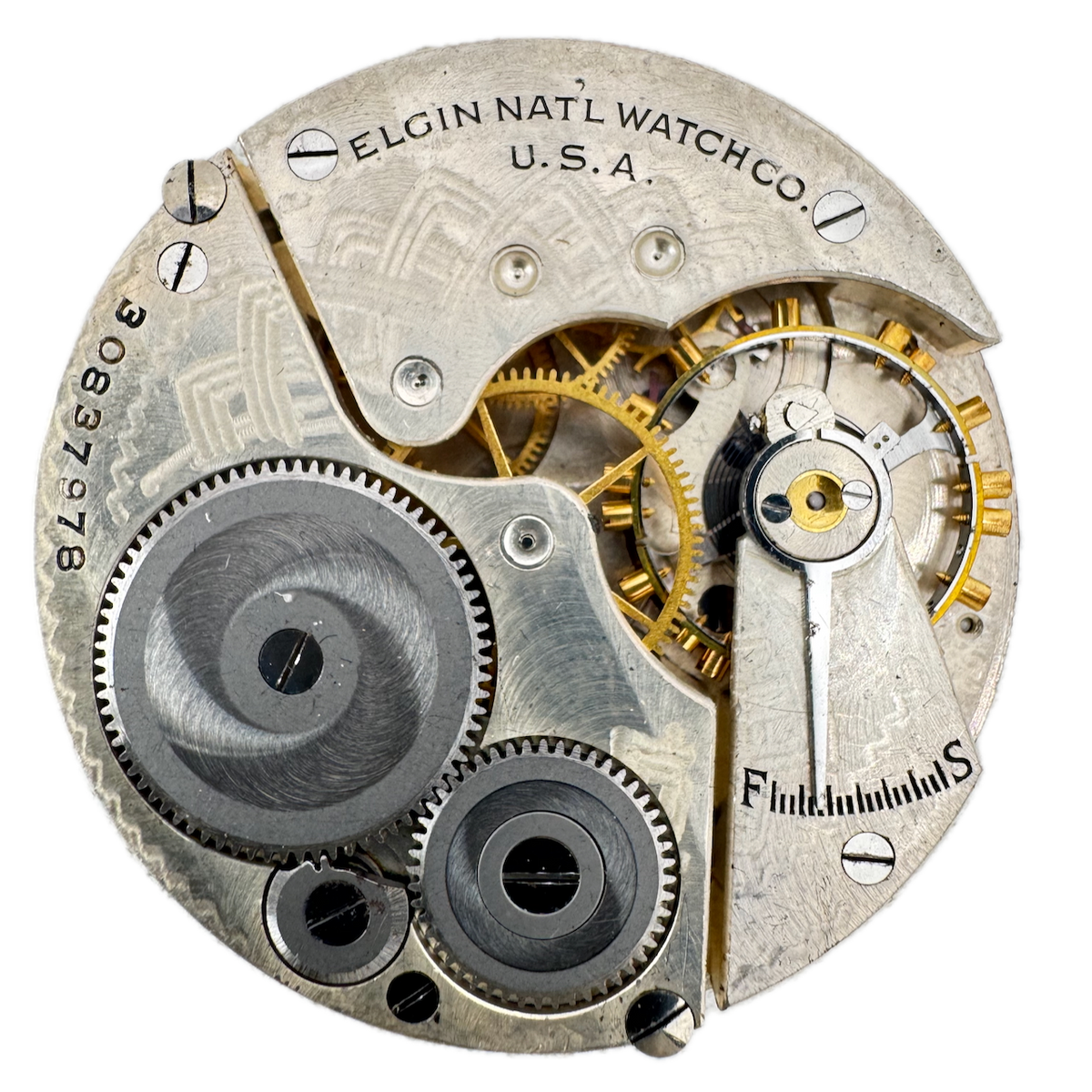 Vintage 16s 1928 Elgin 7 Jewel Mechanical Pocket Watch Movement 291 USA