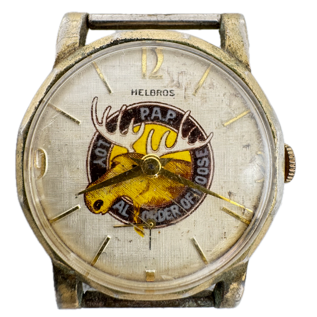 Vintage Helbros PAP Moose Men's Mechanical Wristwatch 101 Swiss Steel & 10k RGP