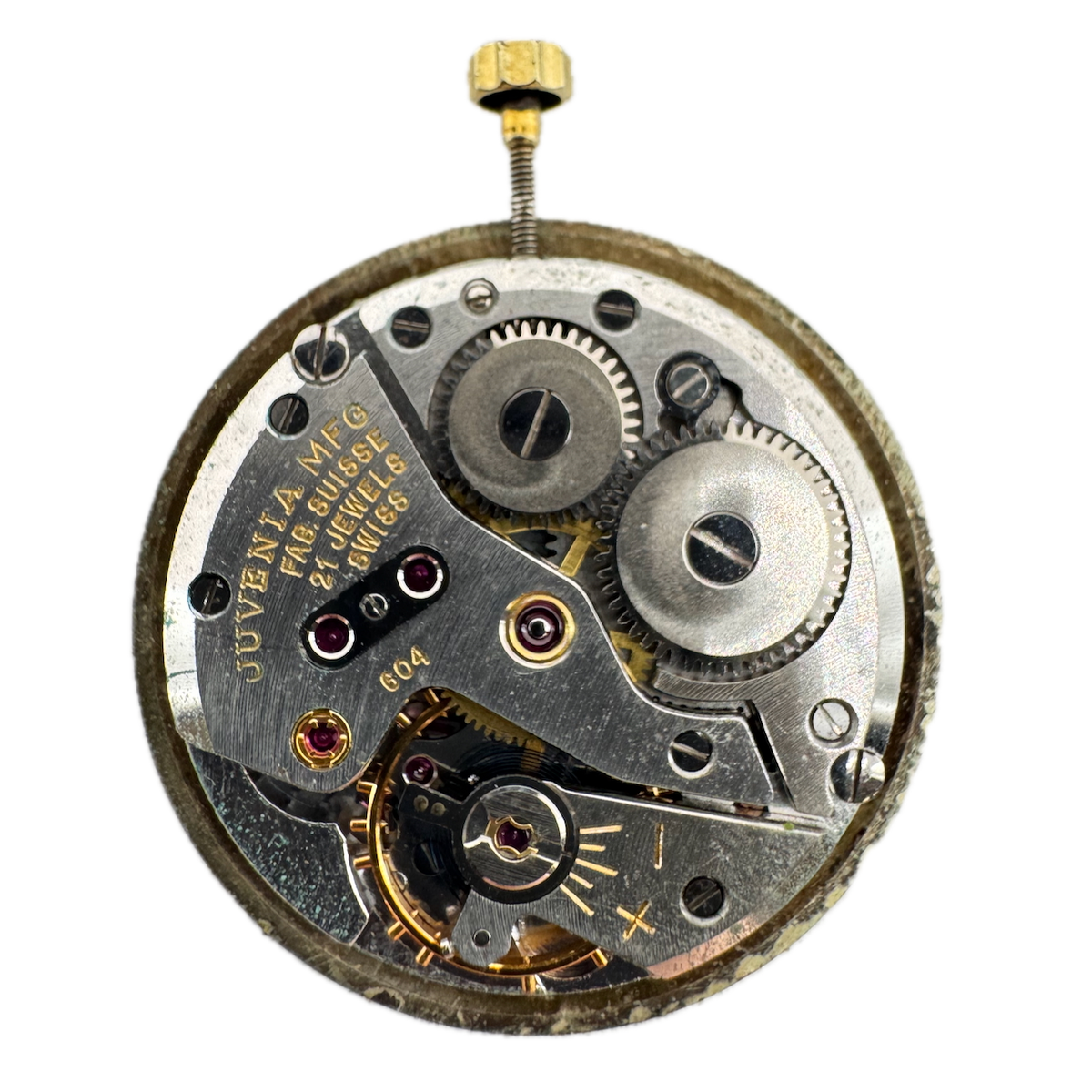 Vintage 26.5mm Juvenia 21J Mechanical Men's Wristwatch Movement 604 Swiss