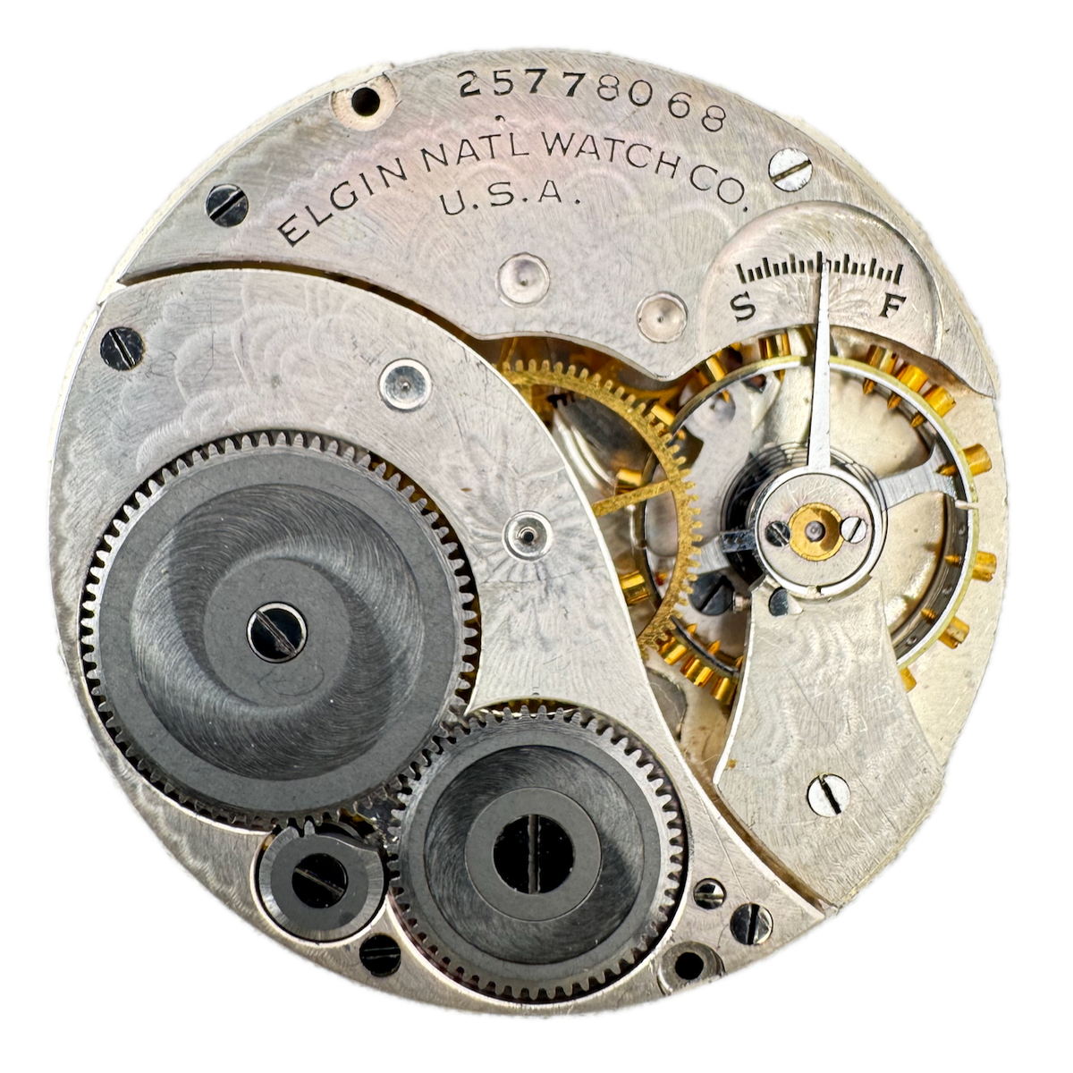 Antique 12s 1923 Elgin 7 Jewel Mechanical Pocket Watch Movement 303 USA