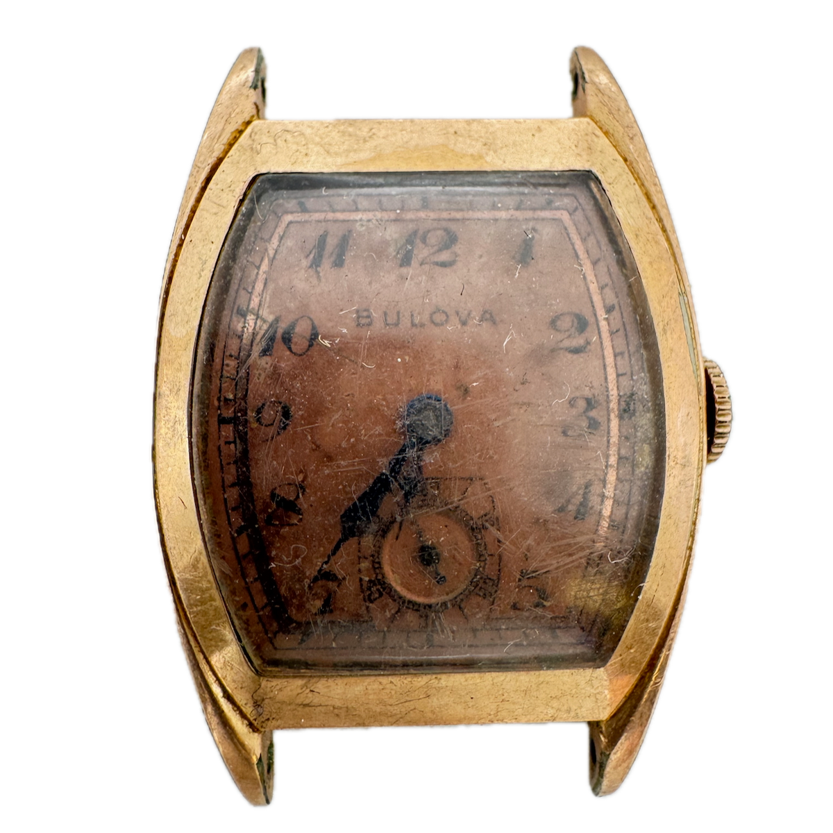 Vintage 1942 Bulova Copper Tonneau Men's Mechanical Wristwatch 10AK USA