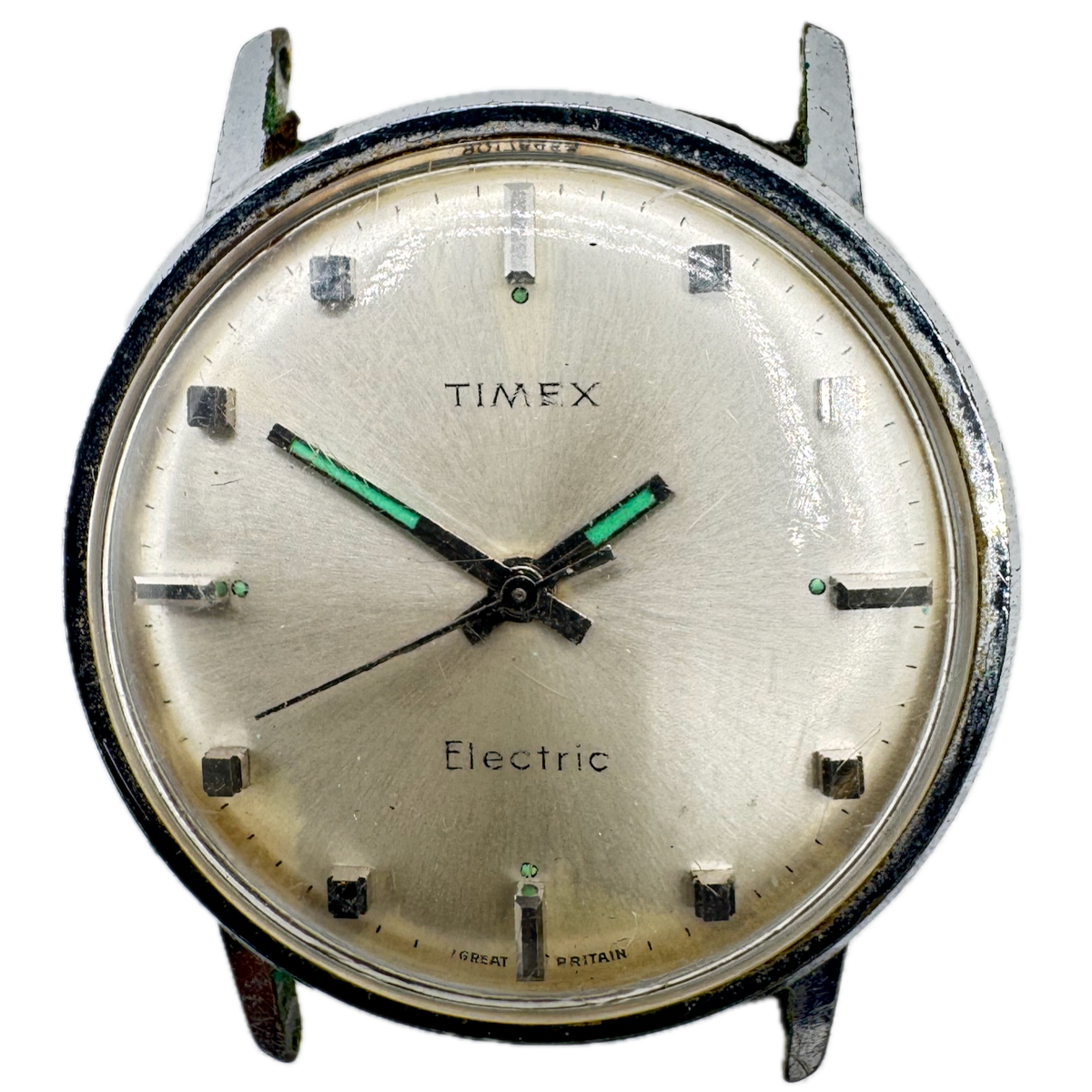 Vintage Timex Sunburst Men's Electric Wristwatch Great Britain Steel & Chrome