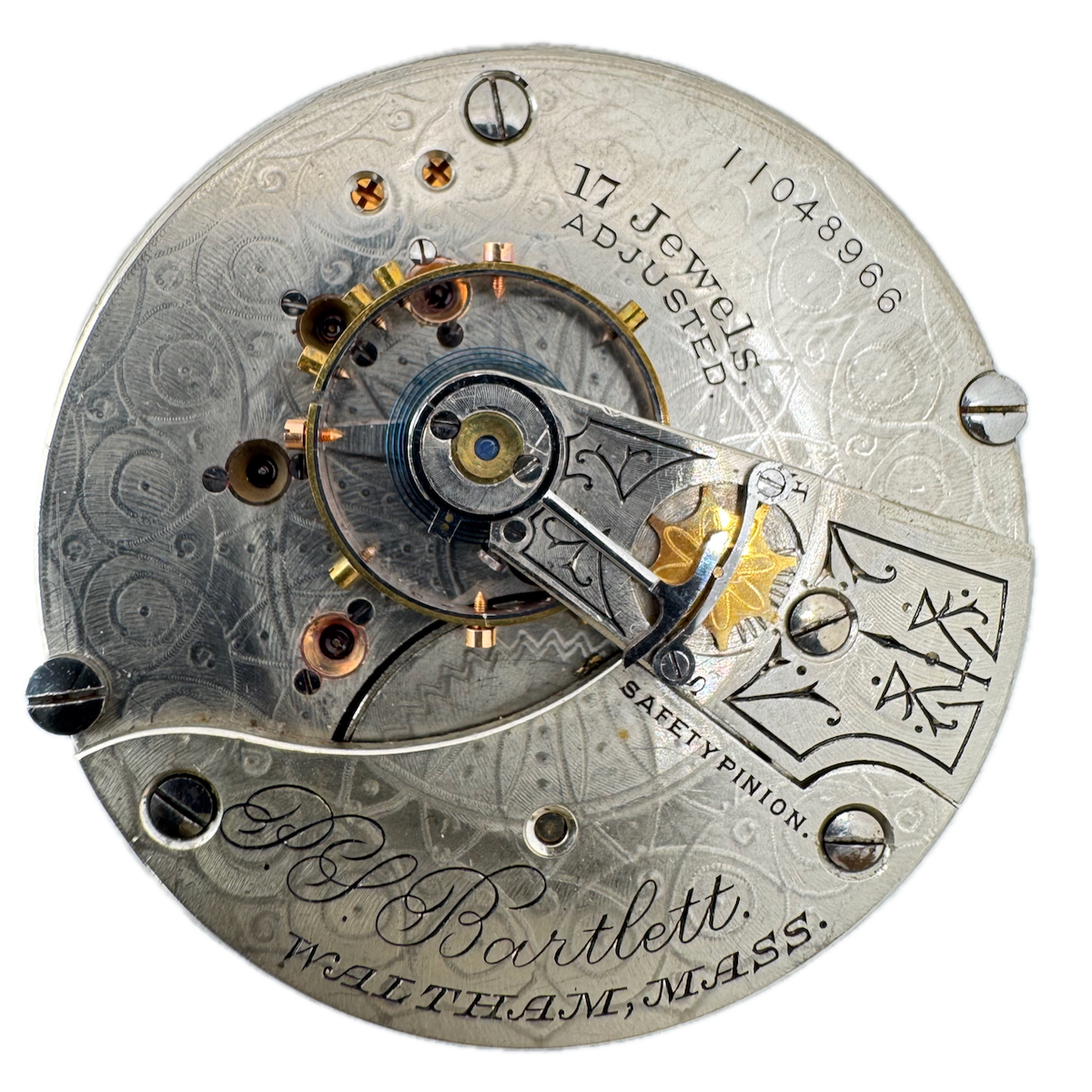 Antique 18s 1901 Waltham 17j Mechanical Pocket Watch Movement P.S. Bartlett USA