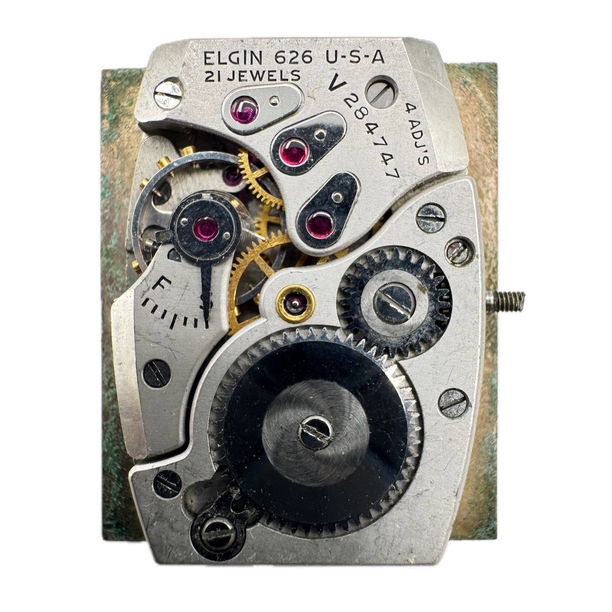 Vintage 20.5mm Lord Elgin Rectangular Mechanical Men's Wristwatch Movement 626