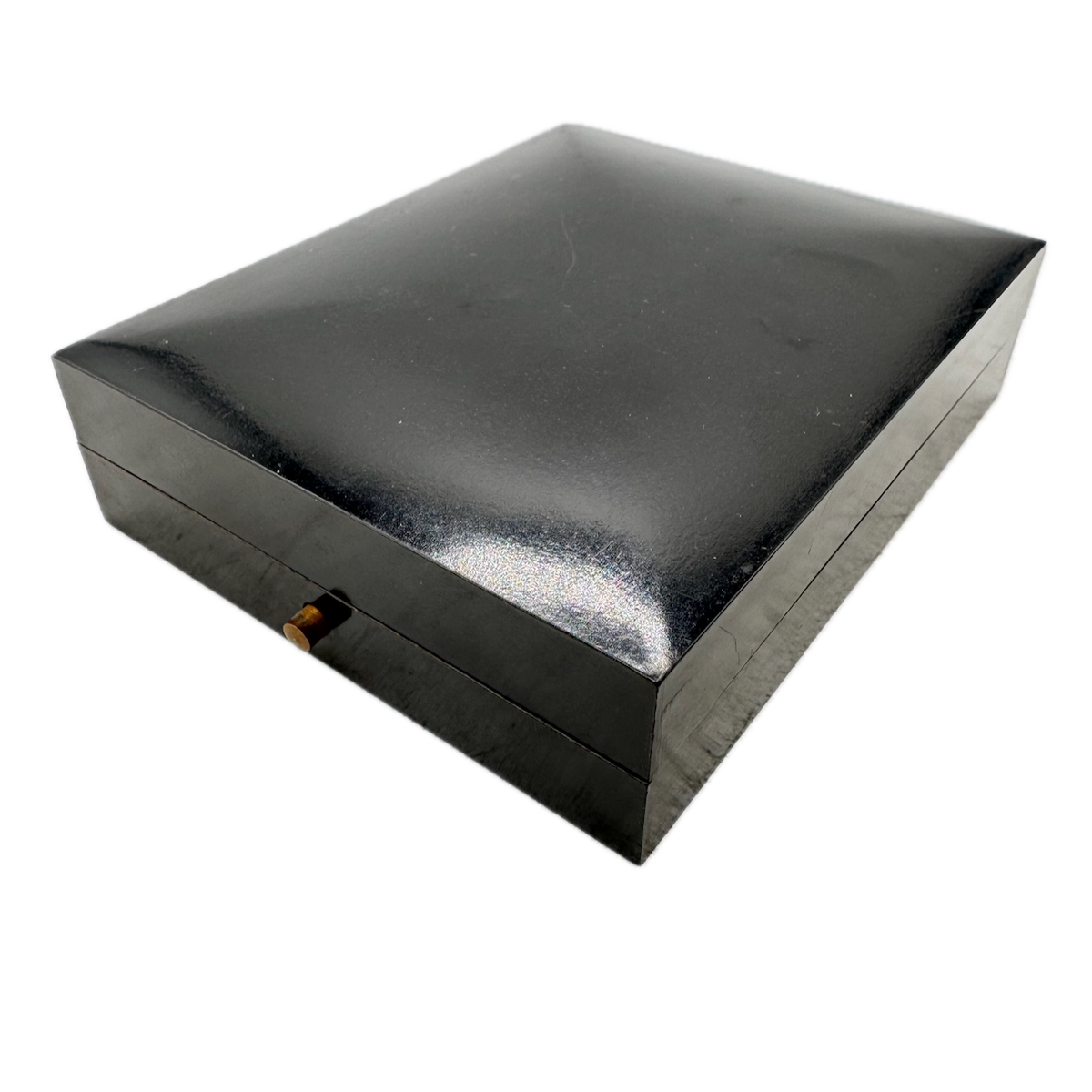 Vintage Howard Button Deploy Case Men's Pocketwatch Box Black Wood & Velvet Line