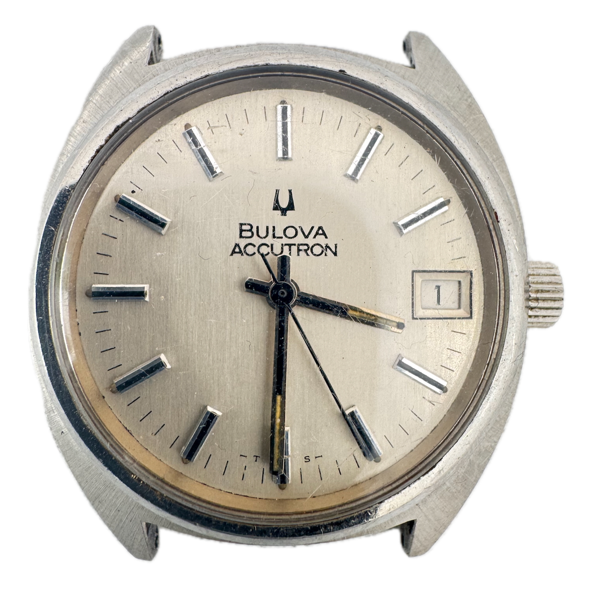 Vintage 35mm Accutron 7541 Men's Tuning Fork Wristwatch 2181 Stainless Steel