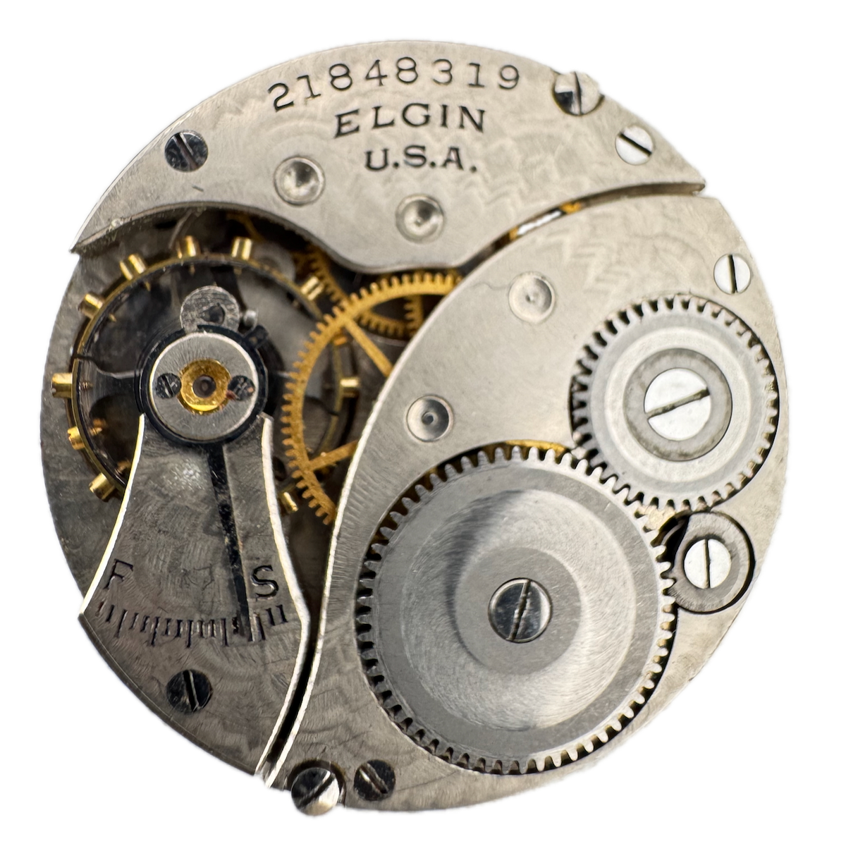 Antique 3/0s 1919 Elgin 7 Jewel Mechanical Pocket Watch Movement 462 USA