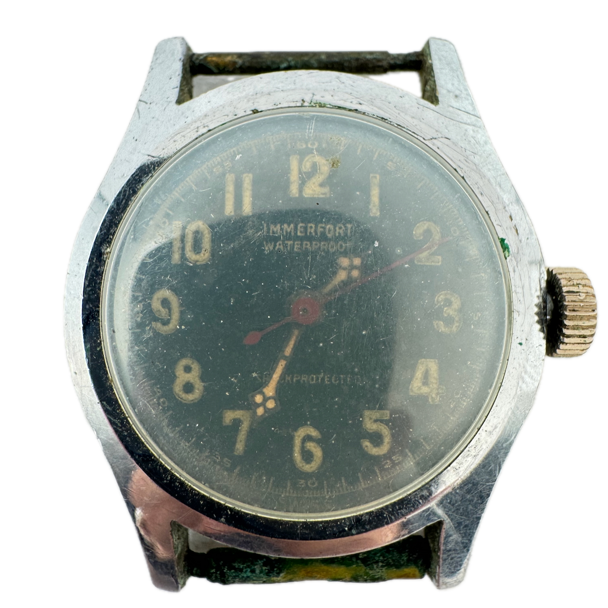 Vintage Immerfort Military Style Men's Mechanical Wristwatch Swiss Chrome