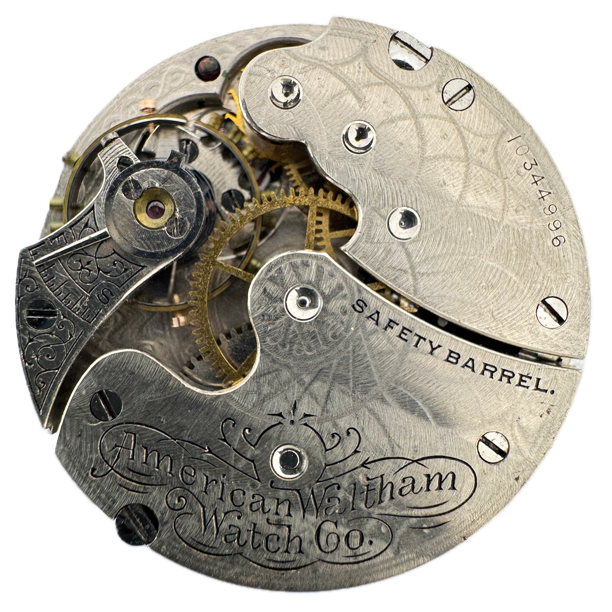 Antique 0s 1901 Waltham 15J Mechanical Hunter Pocket Watch Movement Seaside USA