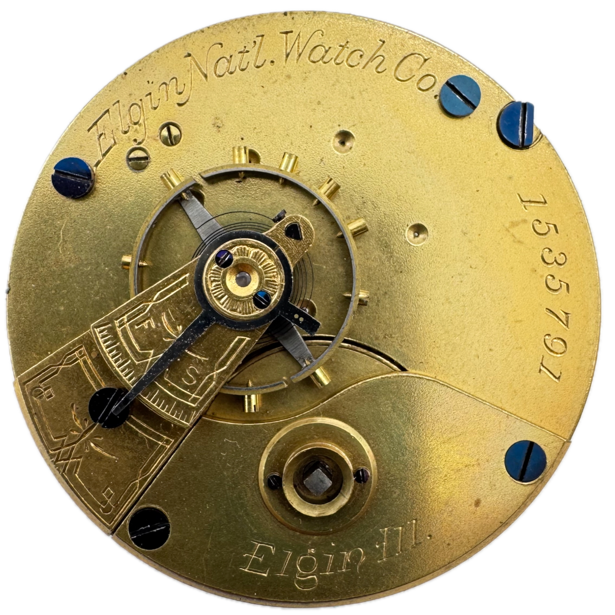 Antique 18s 1885 Elgin 7j Key Wind Open Face Pocket Watch Movement 7 USA