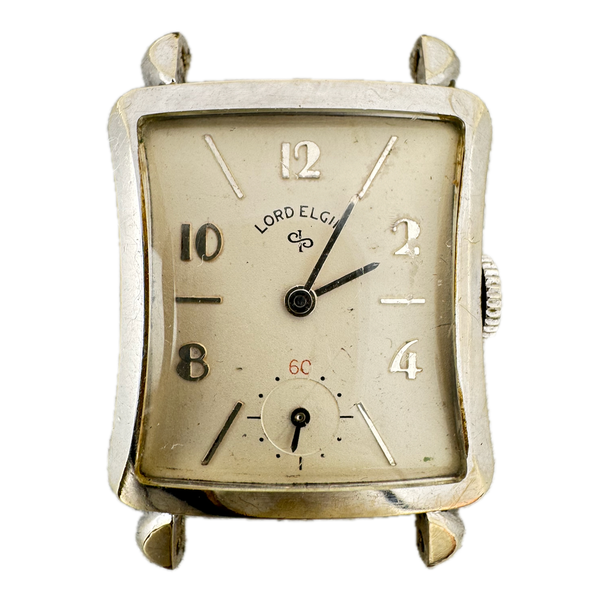Vintage 25mm Lord Elgin 21 Jewel Men's Mechanical Wristwatch 670 14k White GF