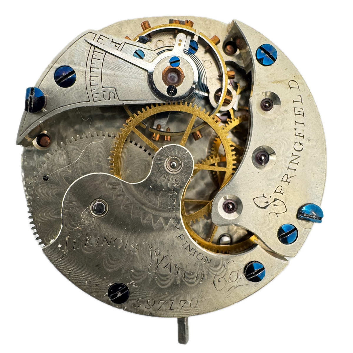 Antique 4s 1887 Illinois 1 Mechanical Hunter Pocket Watch Movement 132 USA 11J