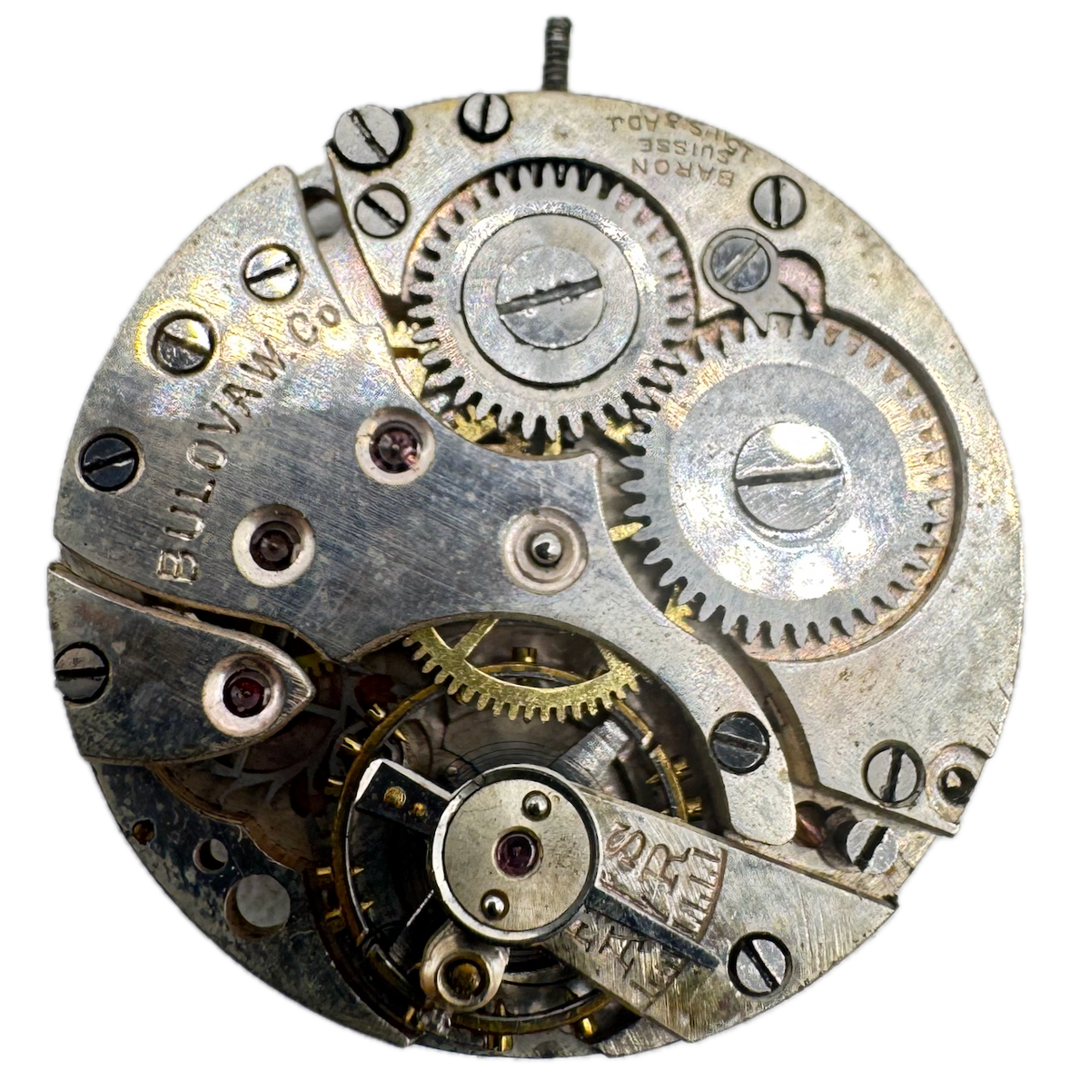 Vintage 23.5mm Bulova 15 Jewel Mechanical Pocket Watch Movement Swiss