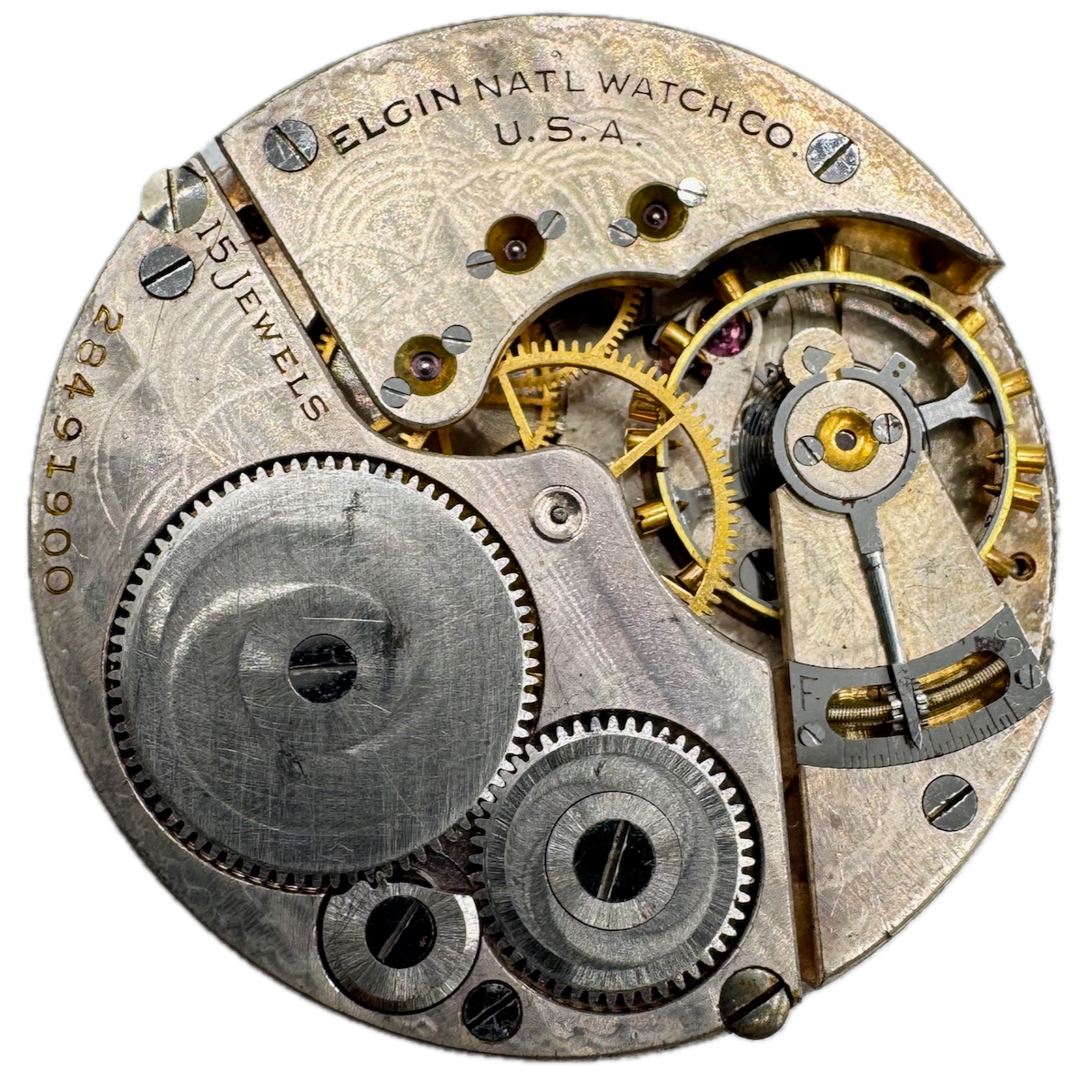 Vintage 16s 1926 Elgin 15 Jewel Mechanical Pocket Watch Movement 313 USA