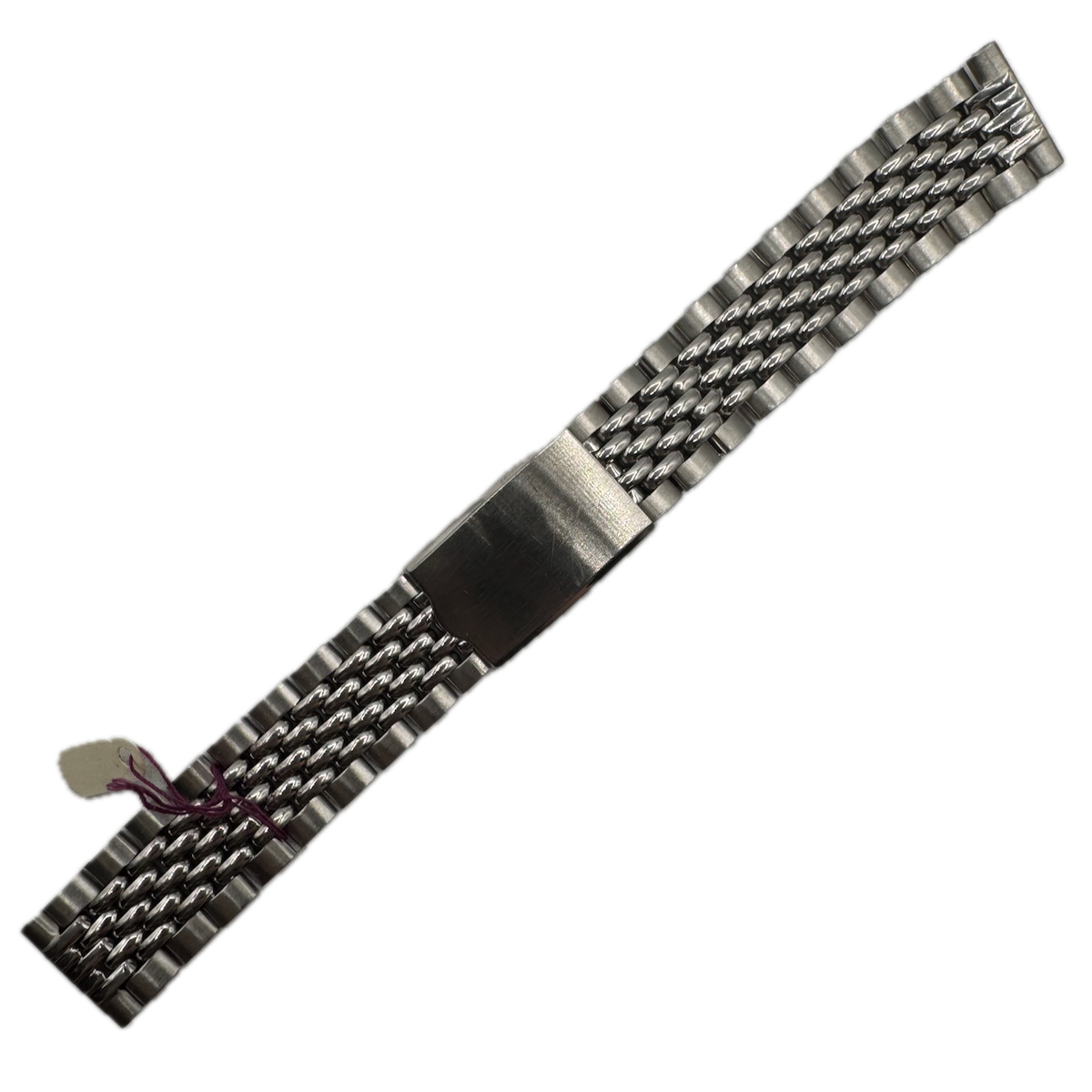 Vintage 17mm Men's Wristwatch Bracelet Steel Deployant Beads of Rice Hong Kong