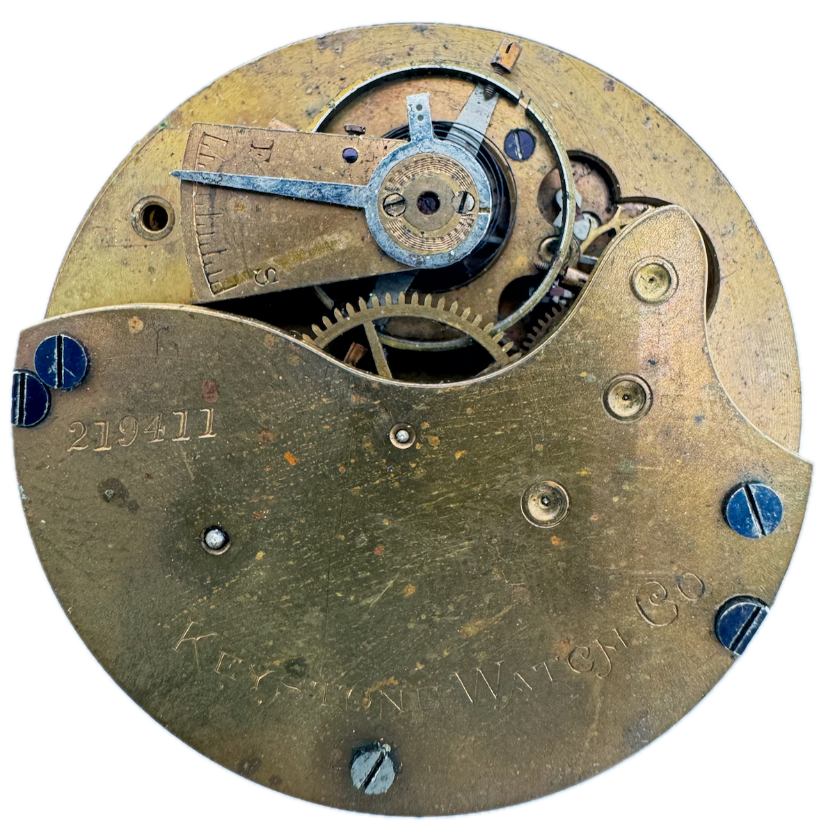 Antique 18s 1884 Keystone 7 Jewel Hunter Pocket Watch Movement Keystone USA
