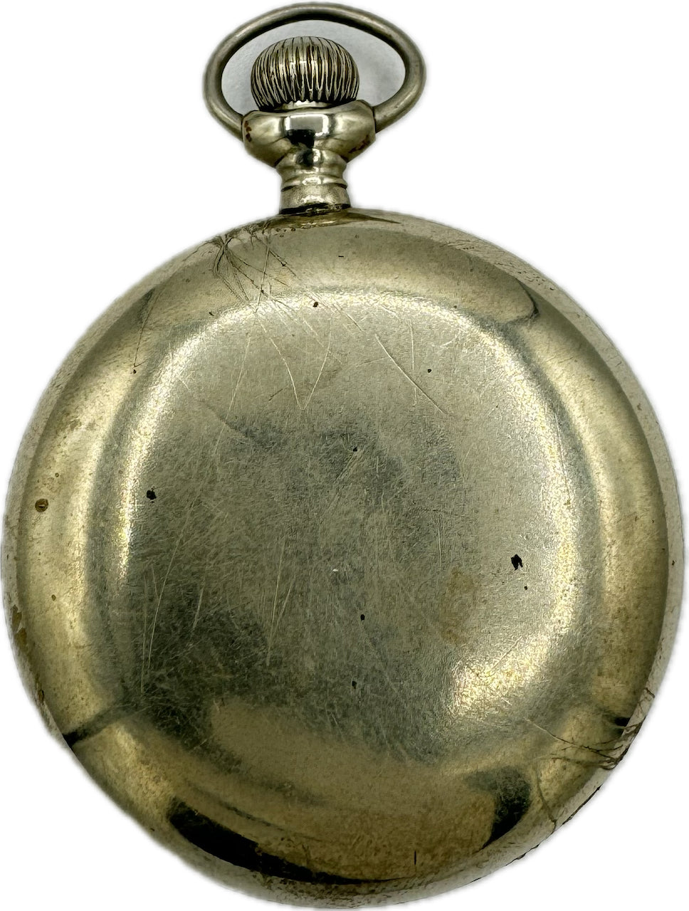 Antique 18 Size Illinois Open Face Pocket Watch Case Nickel Silver USA