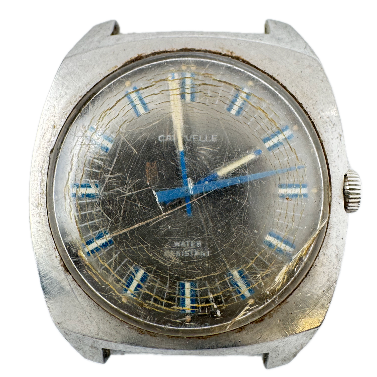 Vintage 1971 Caravelle 376 Gray Sunburst Men's Automatic Wristwatch Japan Steel