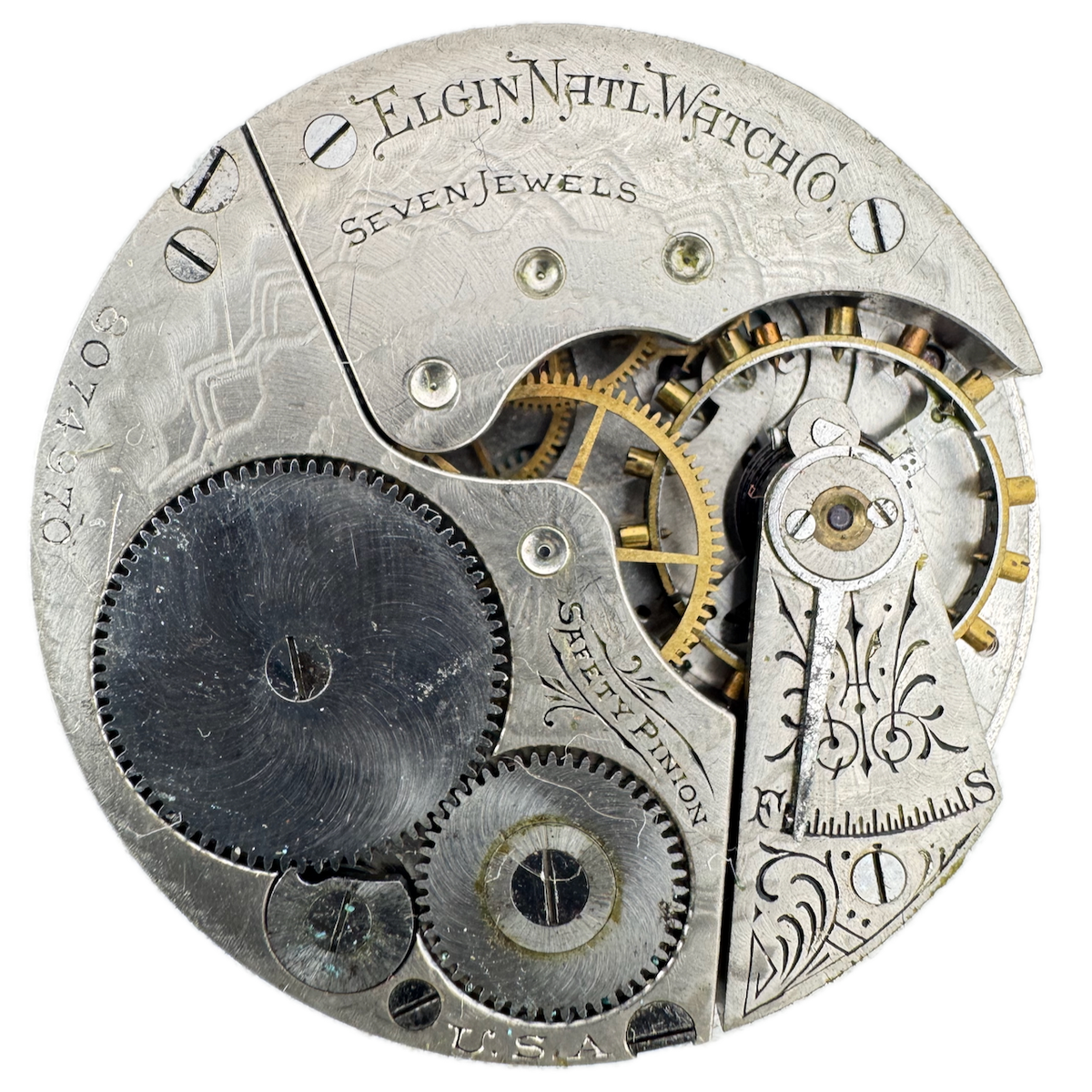 Antique 16s 1900 Elgin Multicolor Mechanical Pocket Watch Movement 211 USA