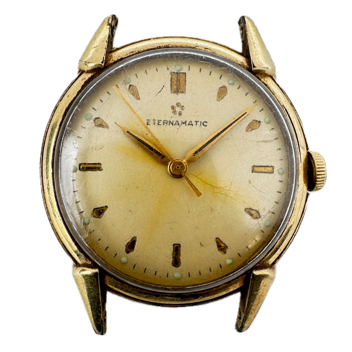 Vintage Eternamatic Men's Automatic Wristwatch 1247 TC Swiss 14k GF for Repair