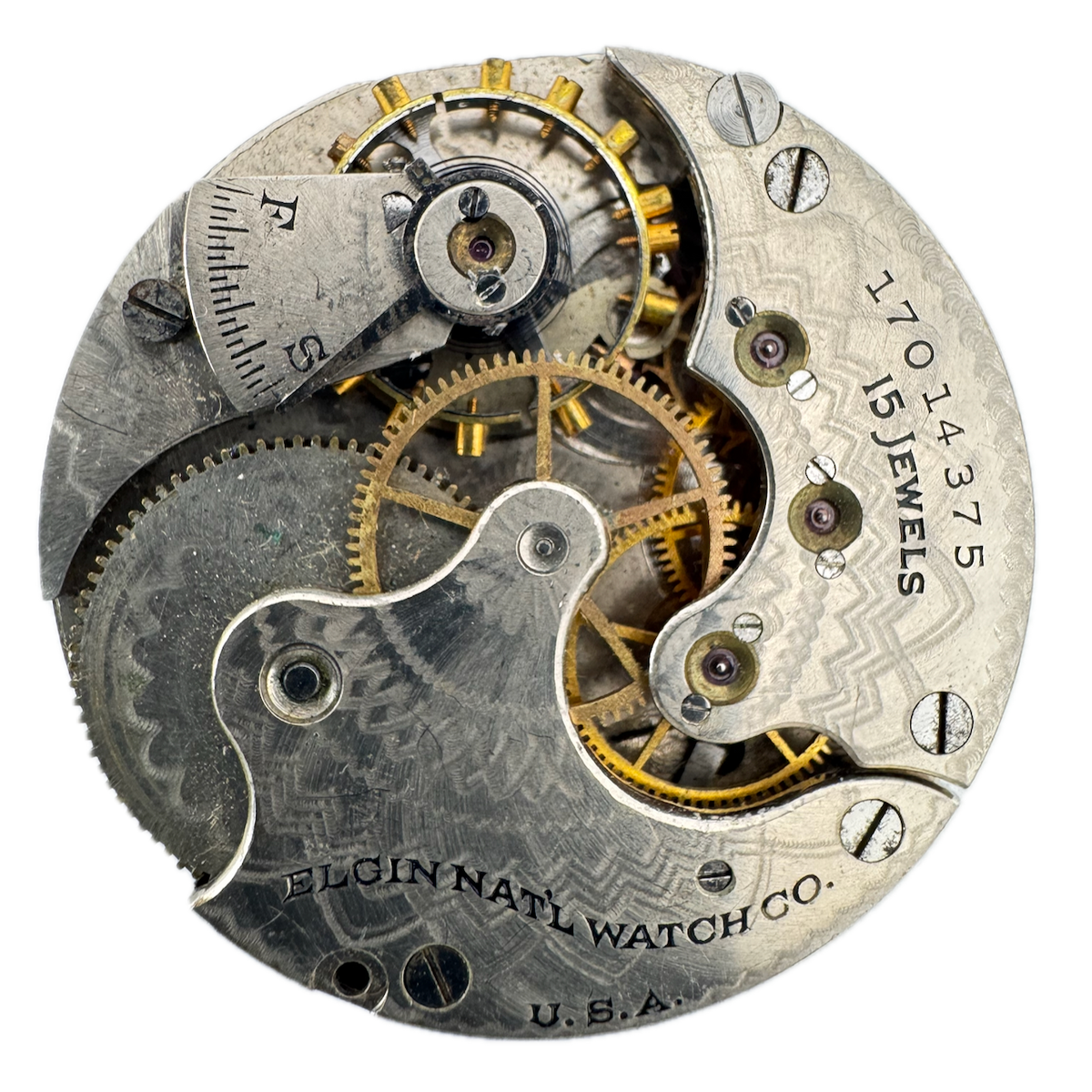 Antique 6s 1913 Elgin 15 Jewels Mechanical Hunter Pocket Watch Movement 295 USA